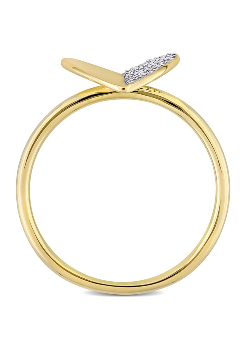 1/10 ct. t.w. Diamond Heart Ring in 10k Yellow Gold