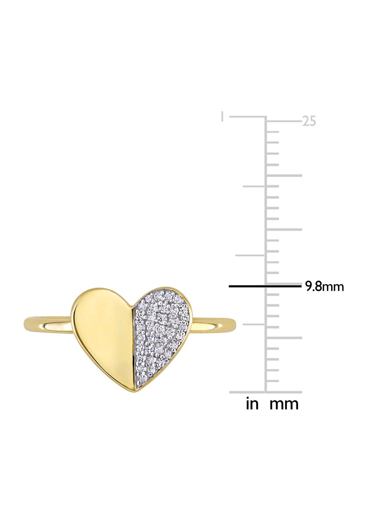 1/10 ct. t.w. Diamond Heart Ring in 10k Yellow Gold