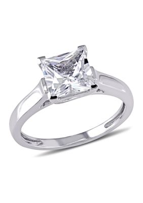 Belk & Co 2 ct. t.w. Created White Sapphire Princess-cut Solitaire Engagement Ring in 10k White Gold, 4.5
