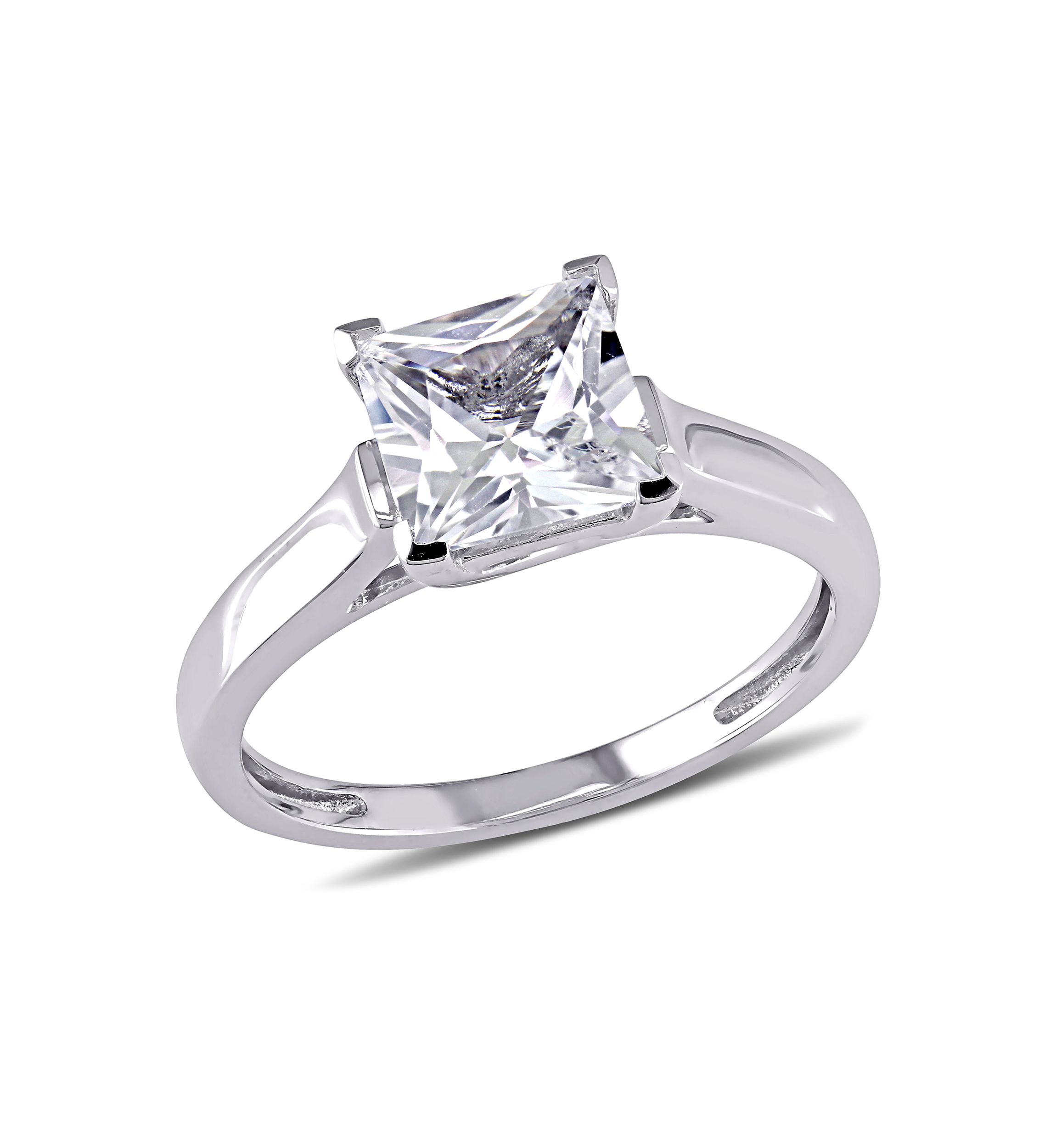 2 ct. t.w. Created White Sapphire Princess-cut Solitaire Engagement Ring in 10k White Gold