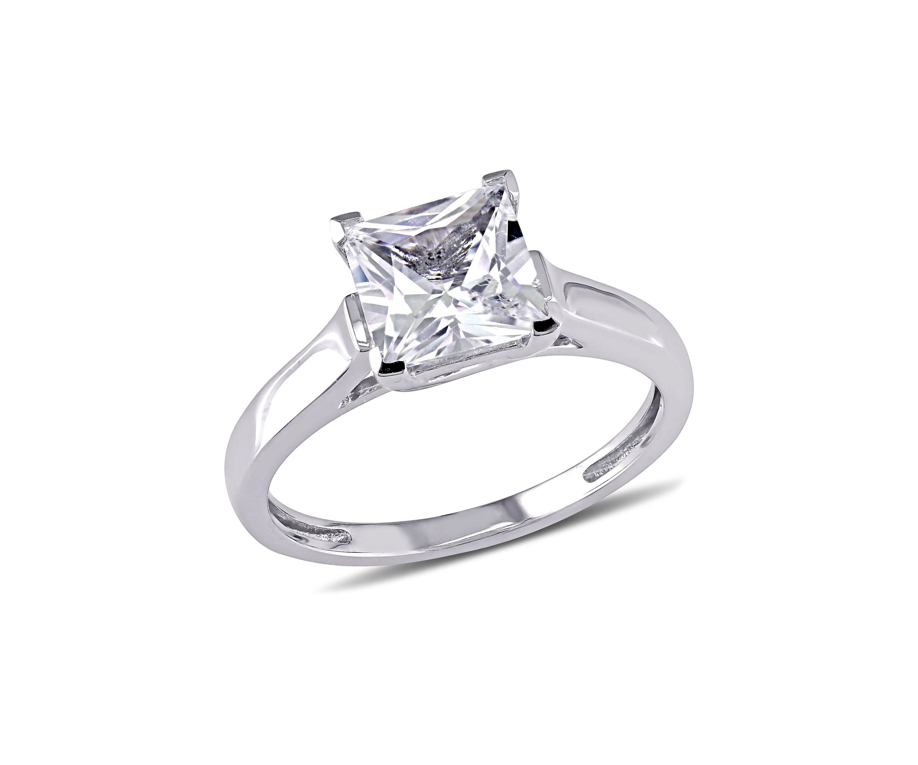 2 ct. t.w. Created White Sapphire Princess-cut Solitaire Engagement Ring in 10k White Gold