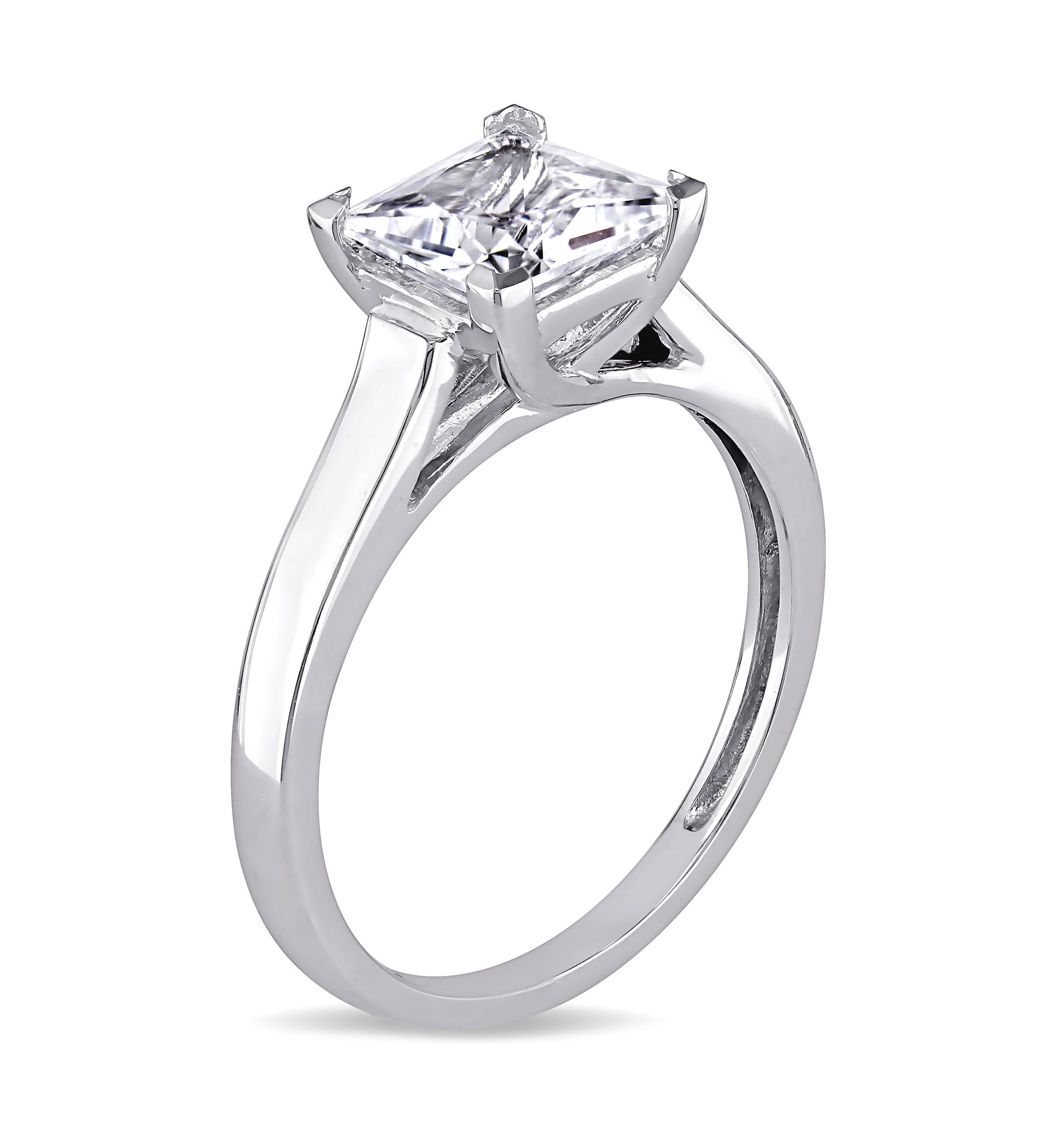 2 ct. t.w. Created White Sapphire Princess-cut Solitaire Engagement Ring in 10k White Gold