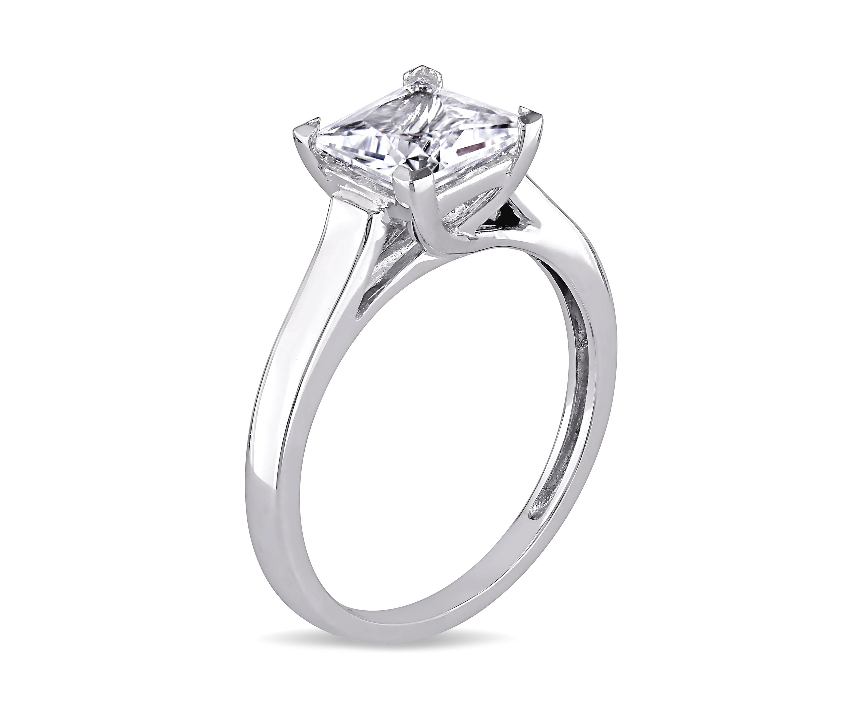 2 ct. t.w. Created White Sapphire Princess-cut Solitaire Engagement Ring in 10k White Gold