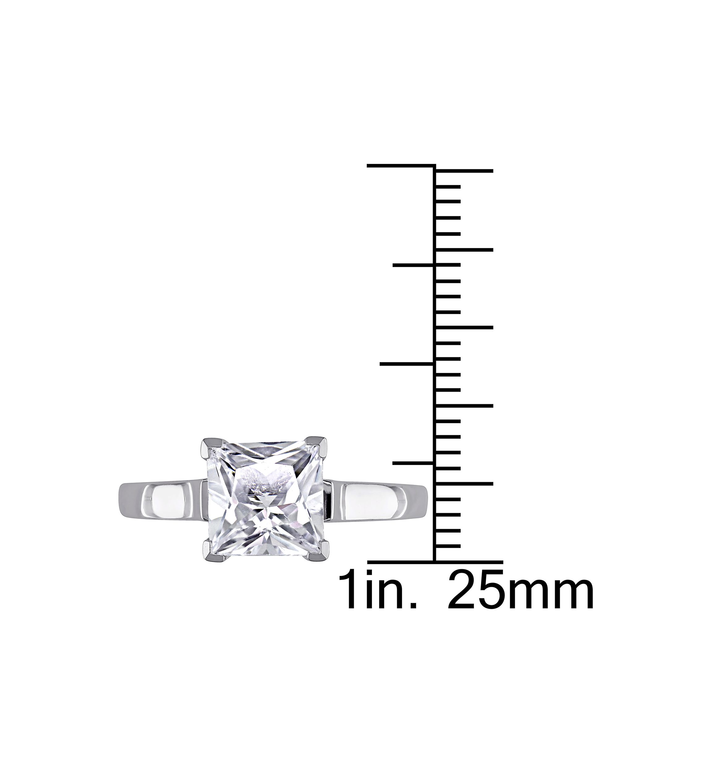 2 ct. t.w. Created White Sapphire Princess-cut Solitaire Engagement Ring in 10k White Gold