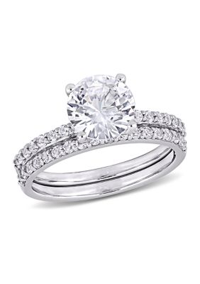 Belk & Co 3.1 Ct. T.w. Created White Sapphire Bridal Ring Set In 10K White Gold