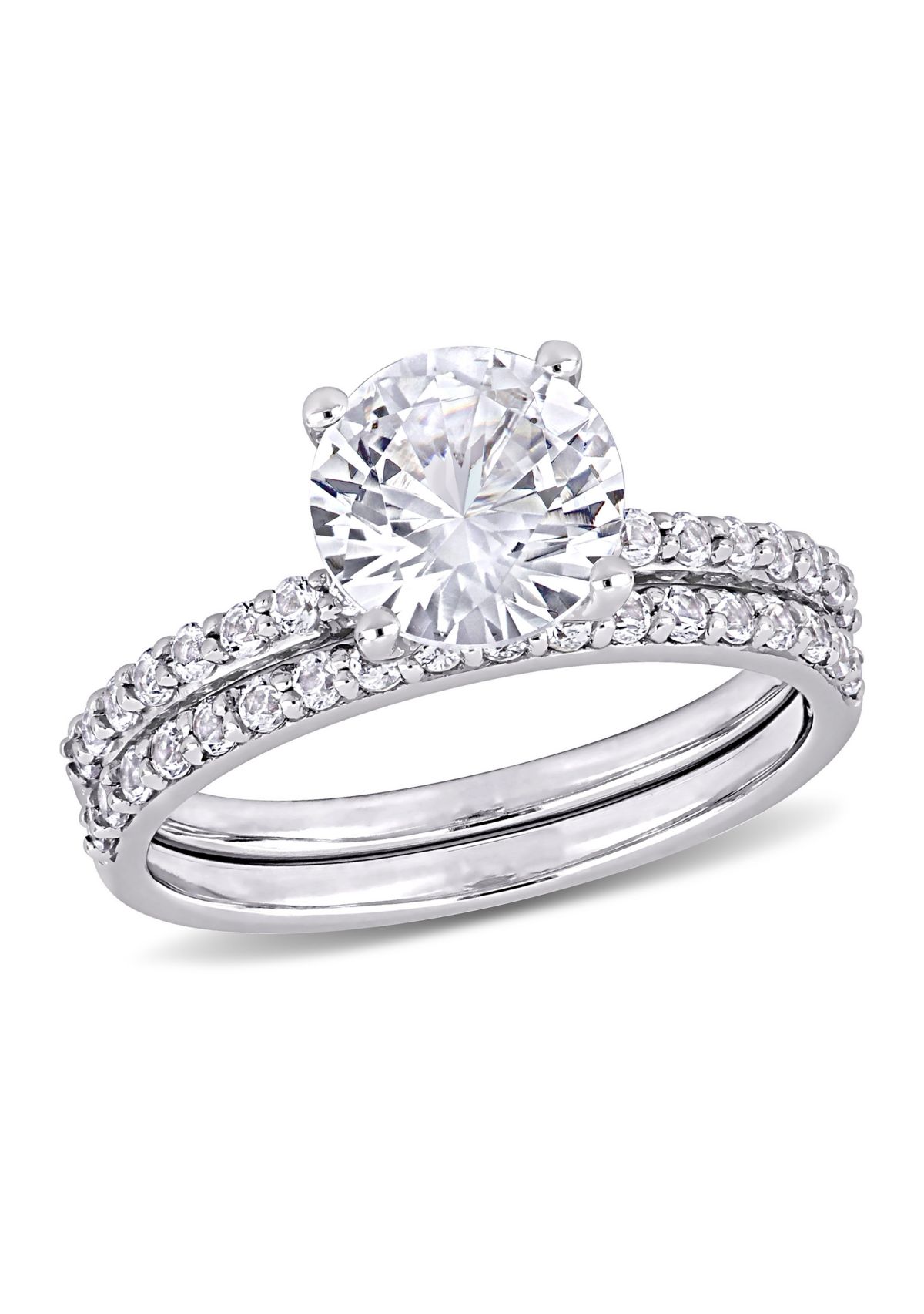 3.1 ct. t.w. Created White Sapphire Bridal Ring Set in 10K White Gold