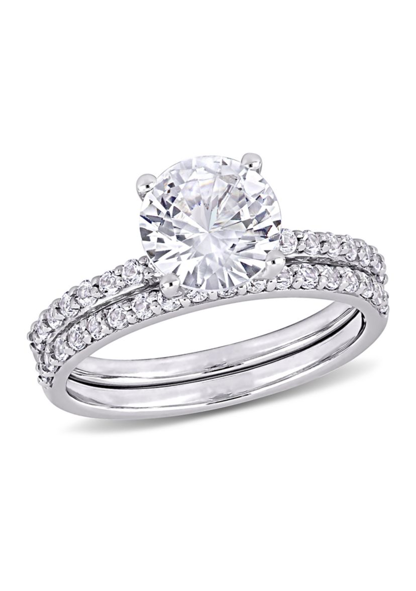 3.1 ct. t.w. Created White Sapphire Bridal Ring Set in 10K White Gold
