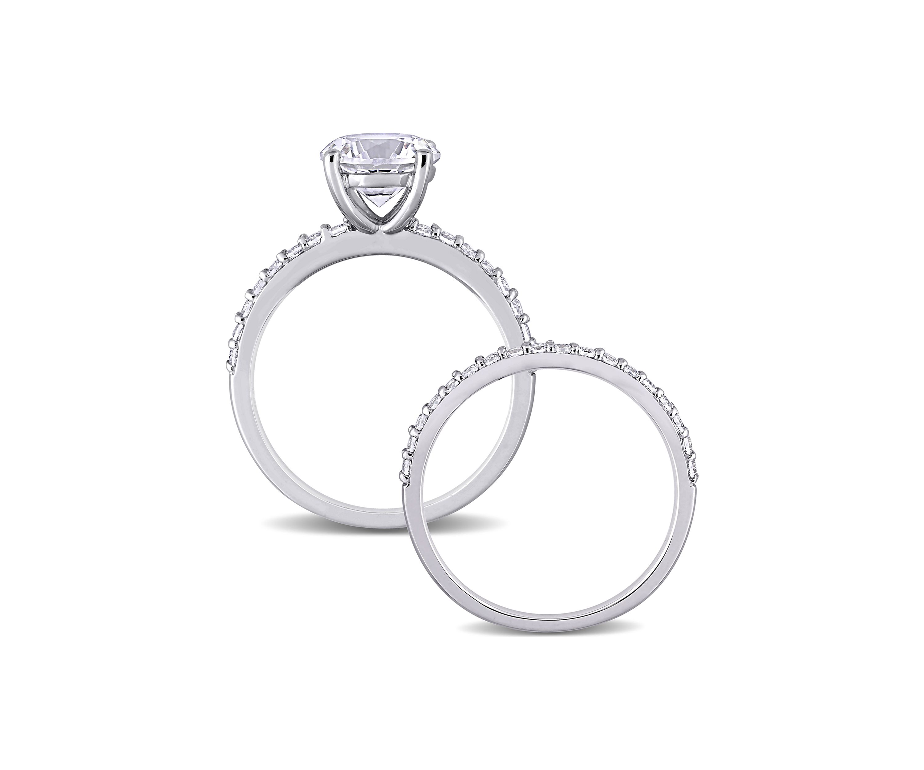 3.1 ct. t.w. Created White Sapphire Bridal Ring Set in 10K White Gold