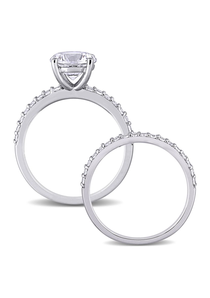 3.1 ct. t.w. Created White Sapphire Bridal Ring Set in 10K White Gold
