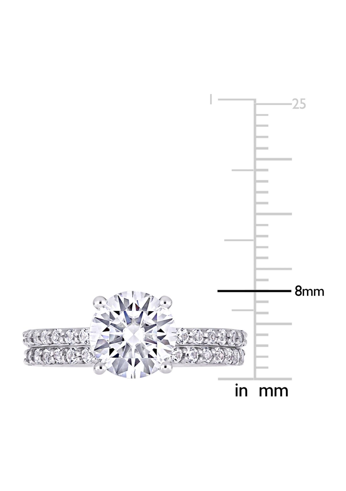 3.1 ct. t.w. Created White Sapphire Bridal Ring Set in 10K White Gold