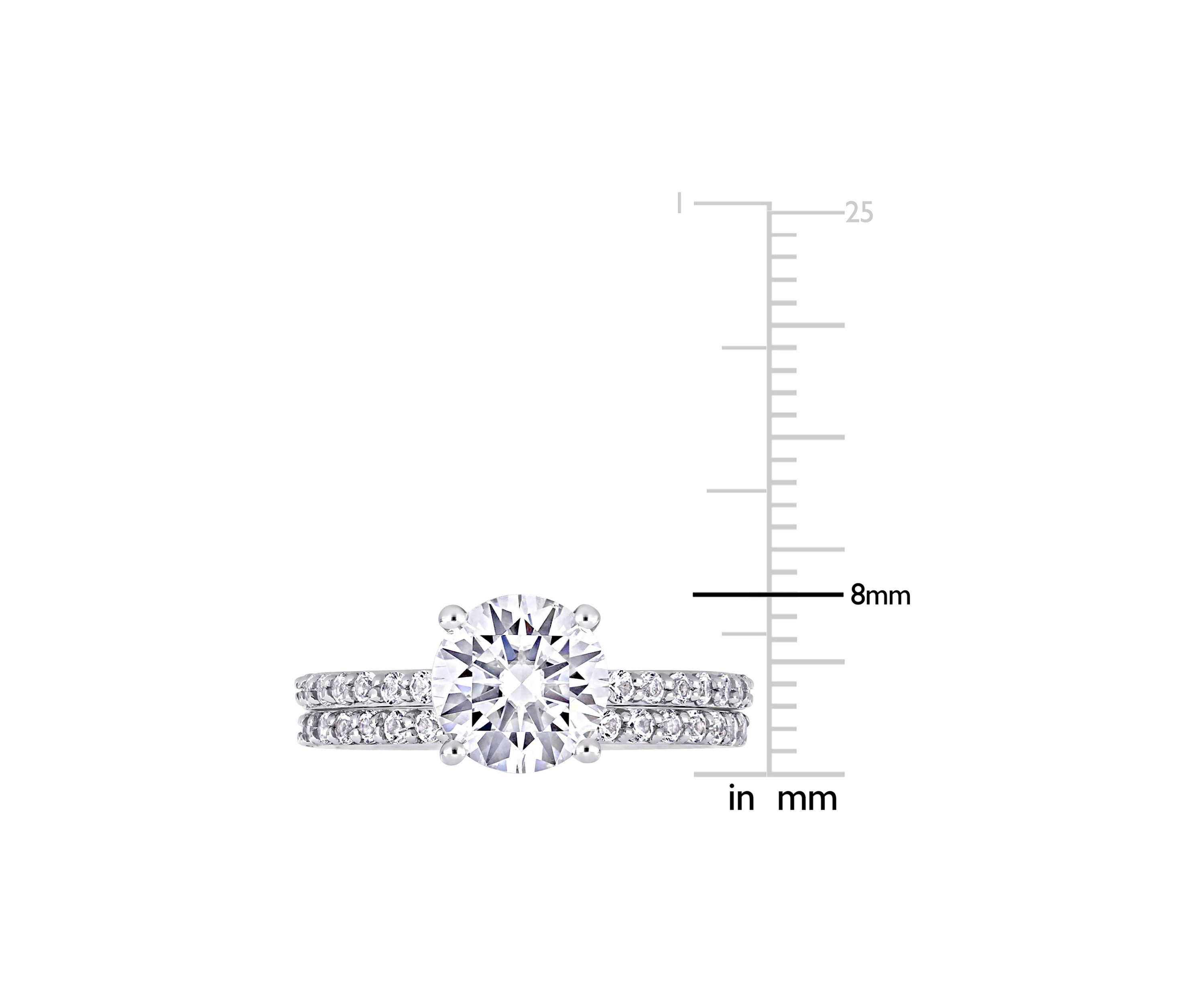 3.1 ct. t.w. Created White Sapphire Bridal Ring Set in 10K White Gold