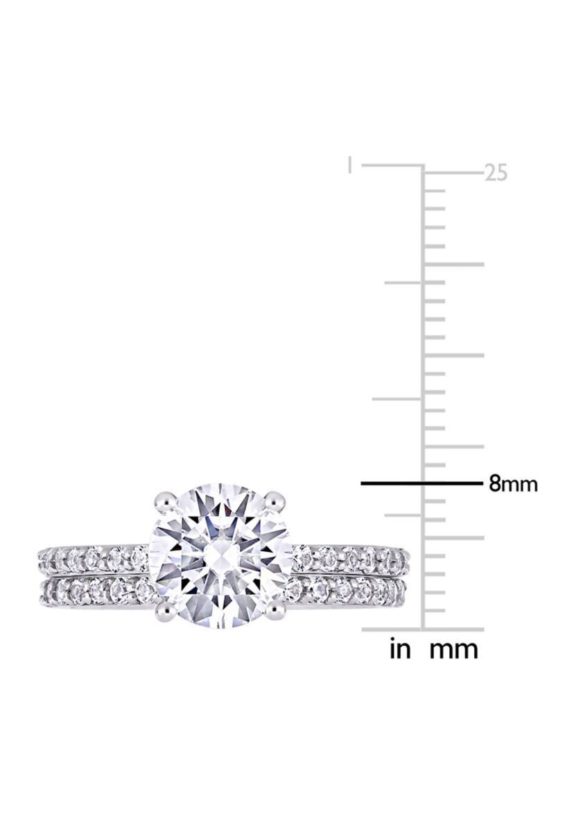 3.1 ct. t.w. Created White Sapphire Bridal Ring Set in 10K White Gold
