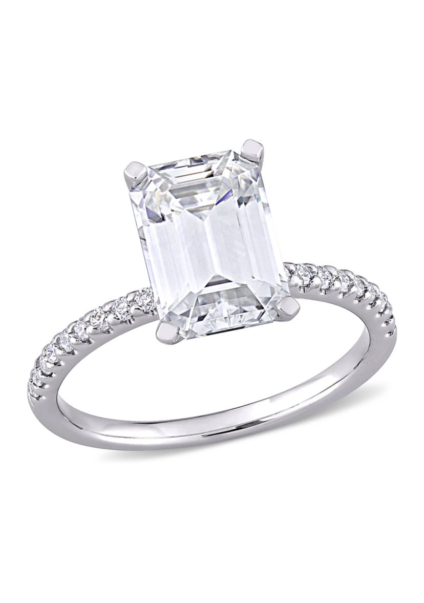 3.2 ct. t.w. Created Moissanite Emerald-Cut Engagement Ring in 10K White Gold