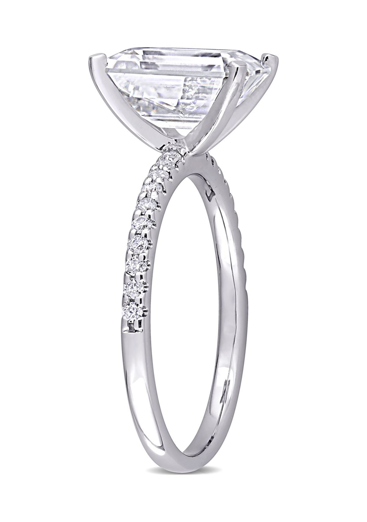 3.2 ct. t.w. Created Moissanite Emerald-Cut Engagement Ring in 10K White Gold