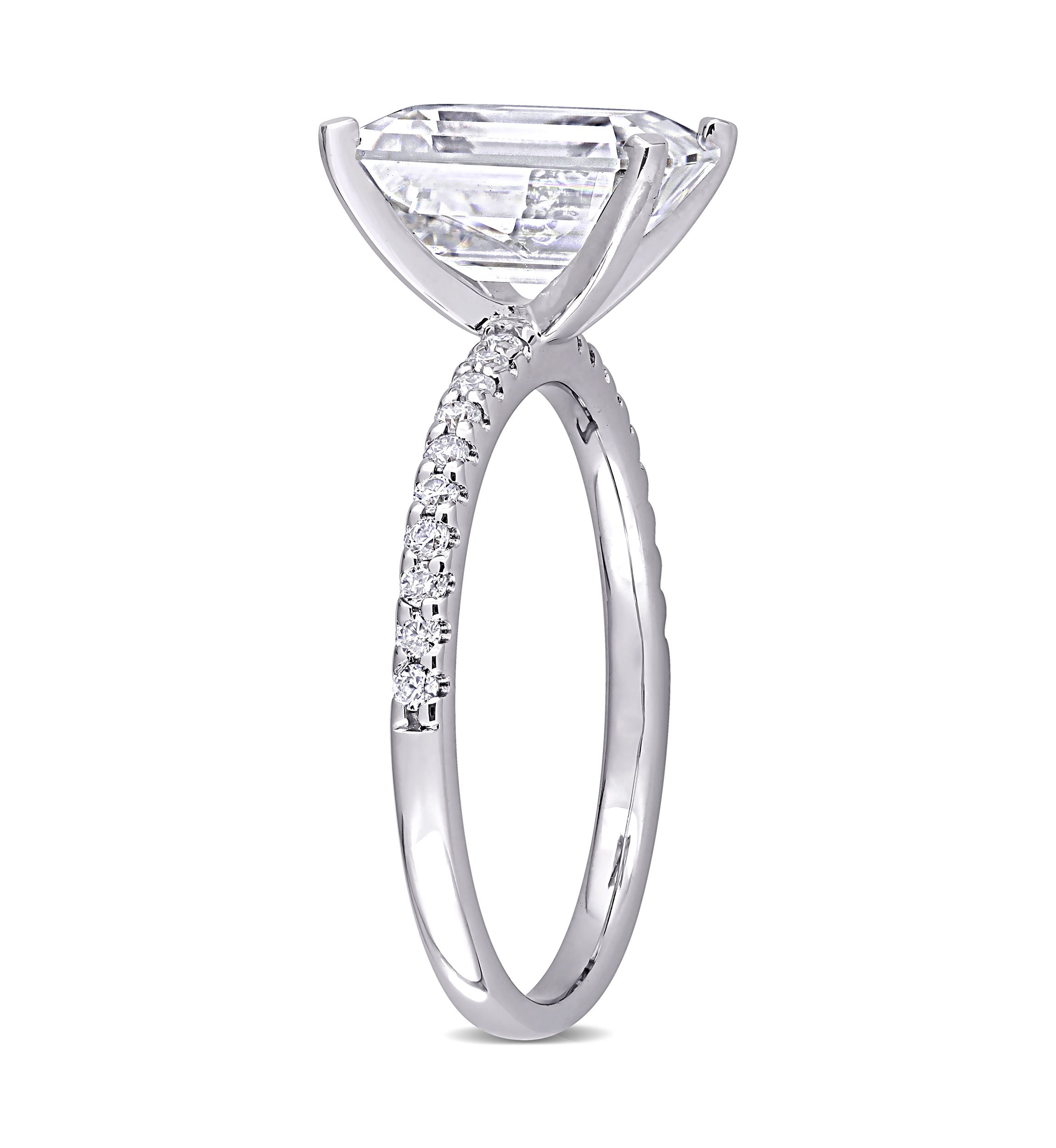 3.2 ct. t.w. Created Moissanite Emerald-Cut Engagement Ring in 10K White Gold