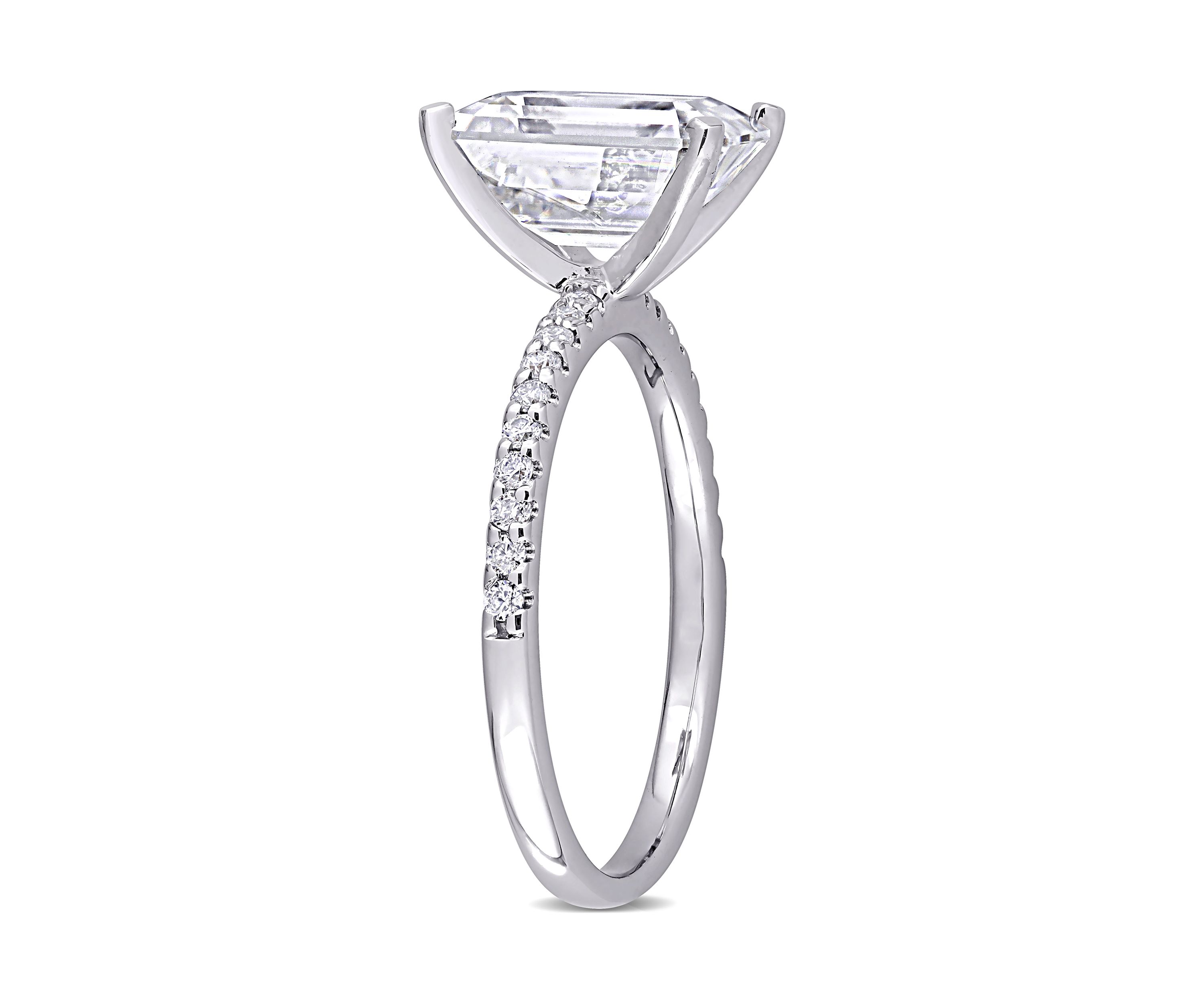 3.2 ct. t.w. Created Moissanite Emerald-Cut Engagement Ring in 10K White Gold