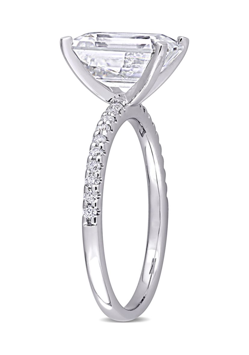 3.2 ct. t.w. Created Moissanite Emerald-Cut Engagement Ring in 10K White Gold