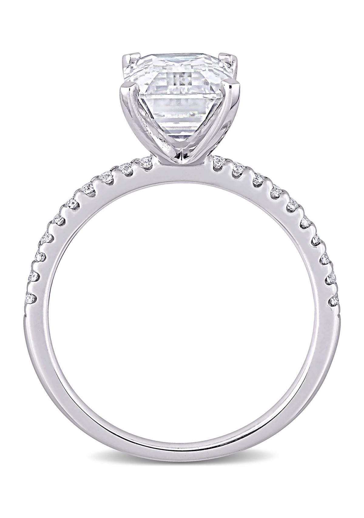 3.2 ct. t.w. Created Moissanite Emerald-Cut Engagement Ring in 10K White Gold