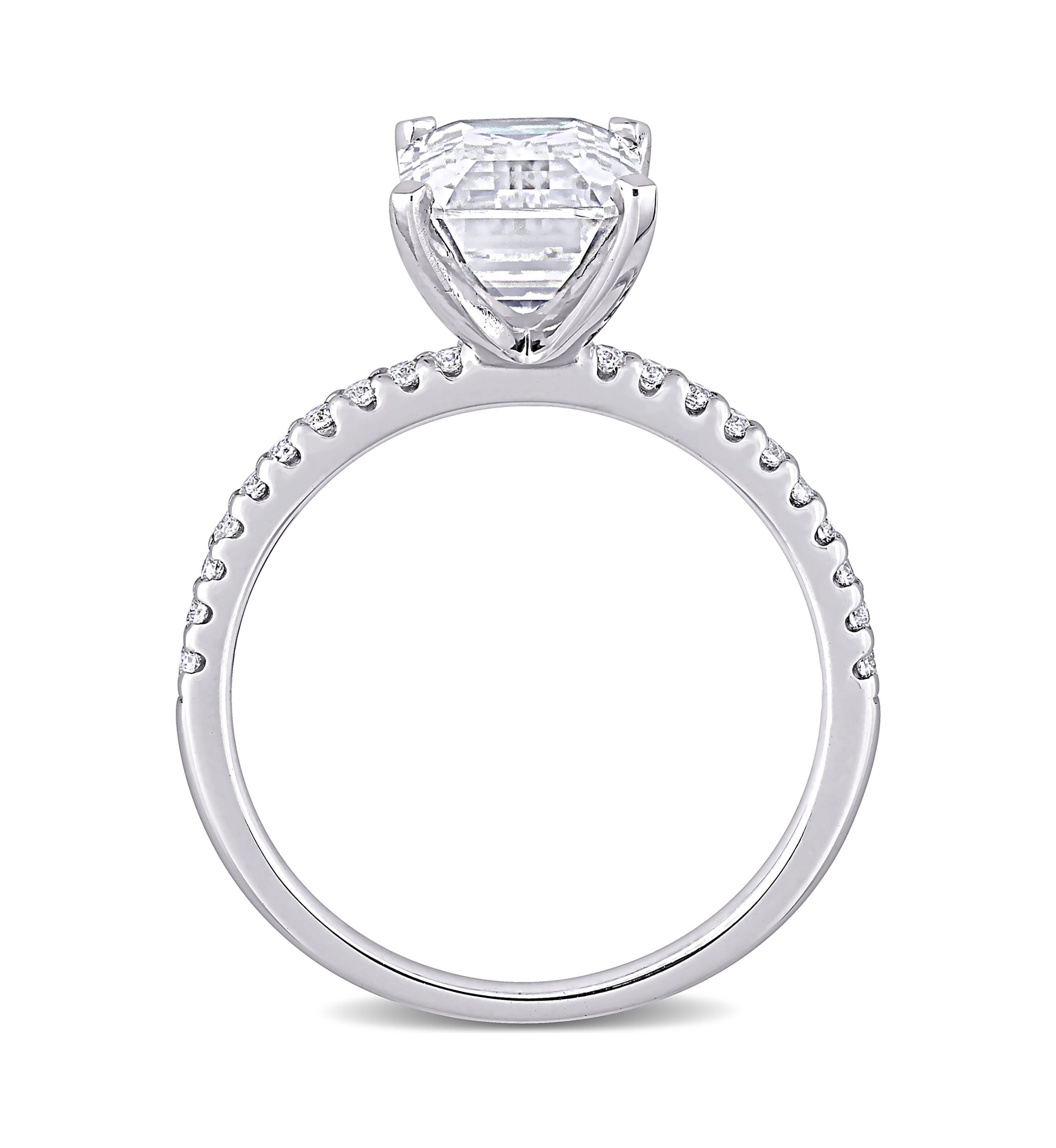 3.2 ct. t.w. Created Moissanite Emerald-Cut Engagement Ring in 10K White Gold