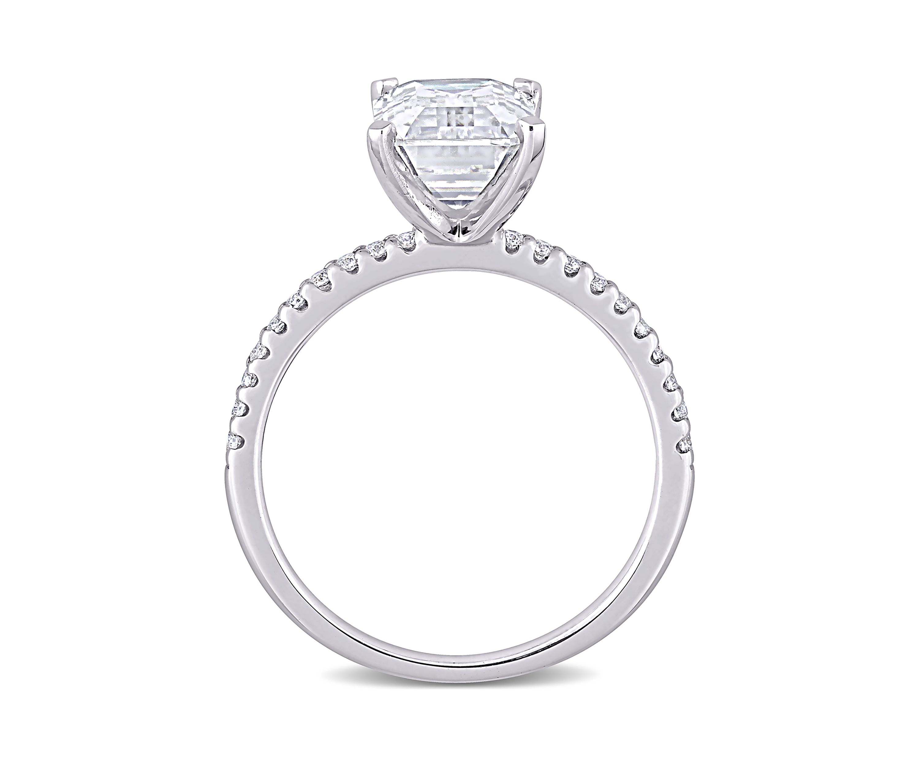 3.2 ct. t.w. Created Moissanite Emerald-Cut Engagement Ring in 10K White Gold