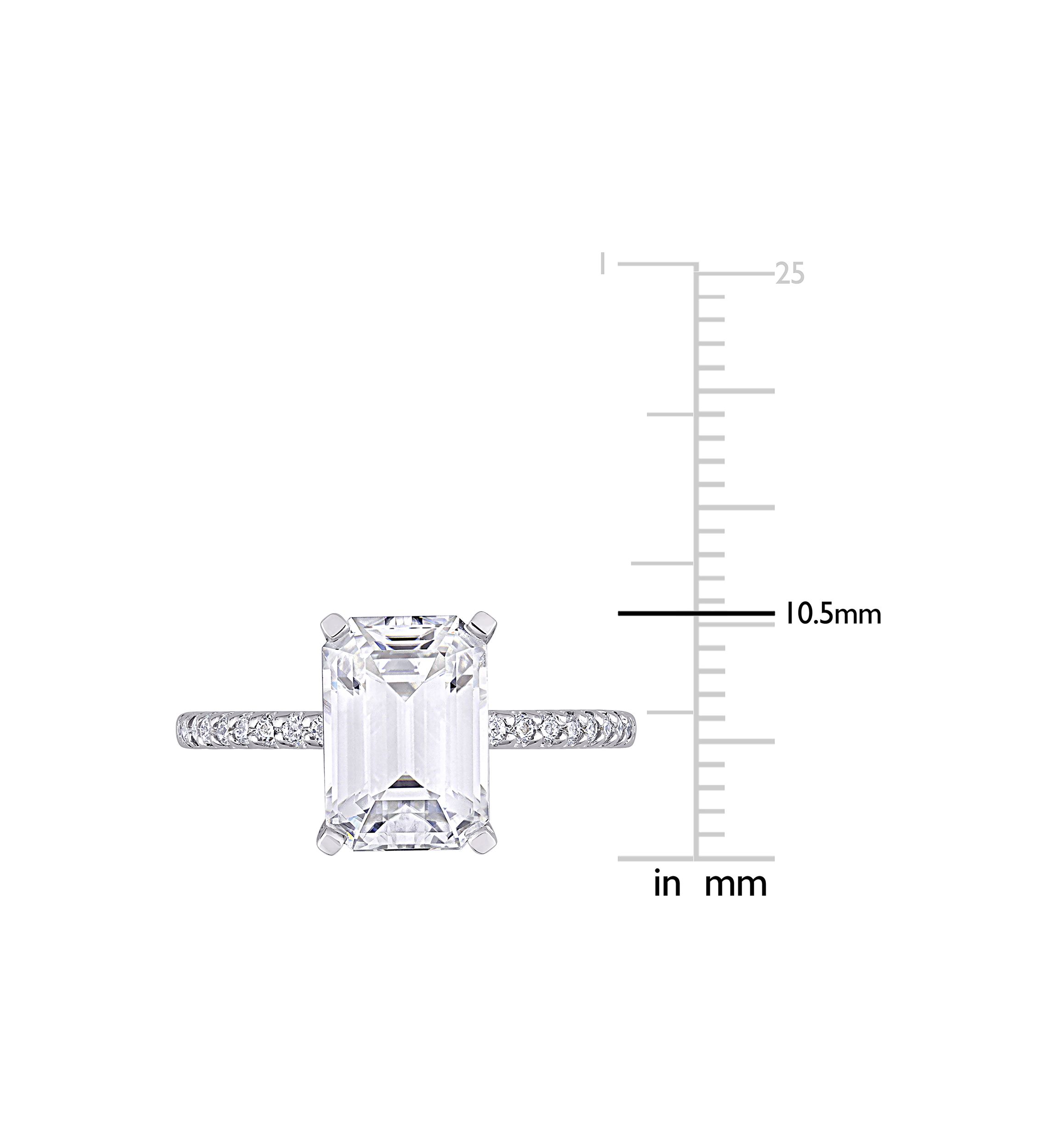 3.2 ct. t.w. Created Moissanite Emerald-Cut Engagement Ring in 10K White Gold