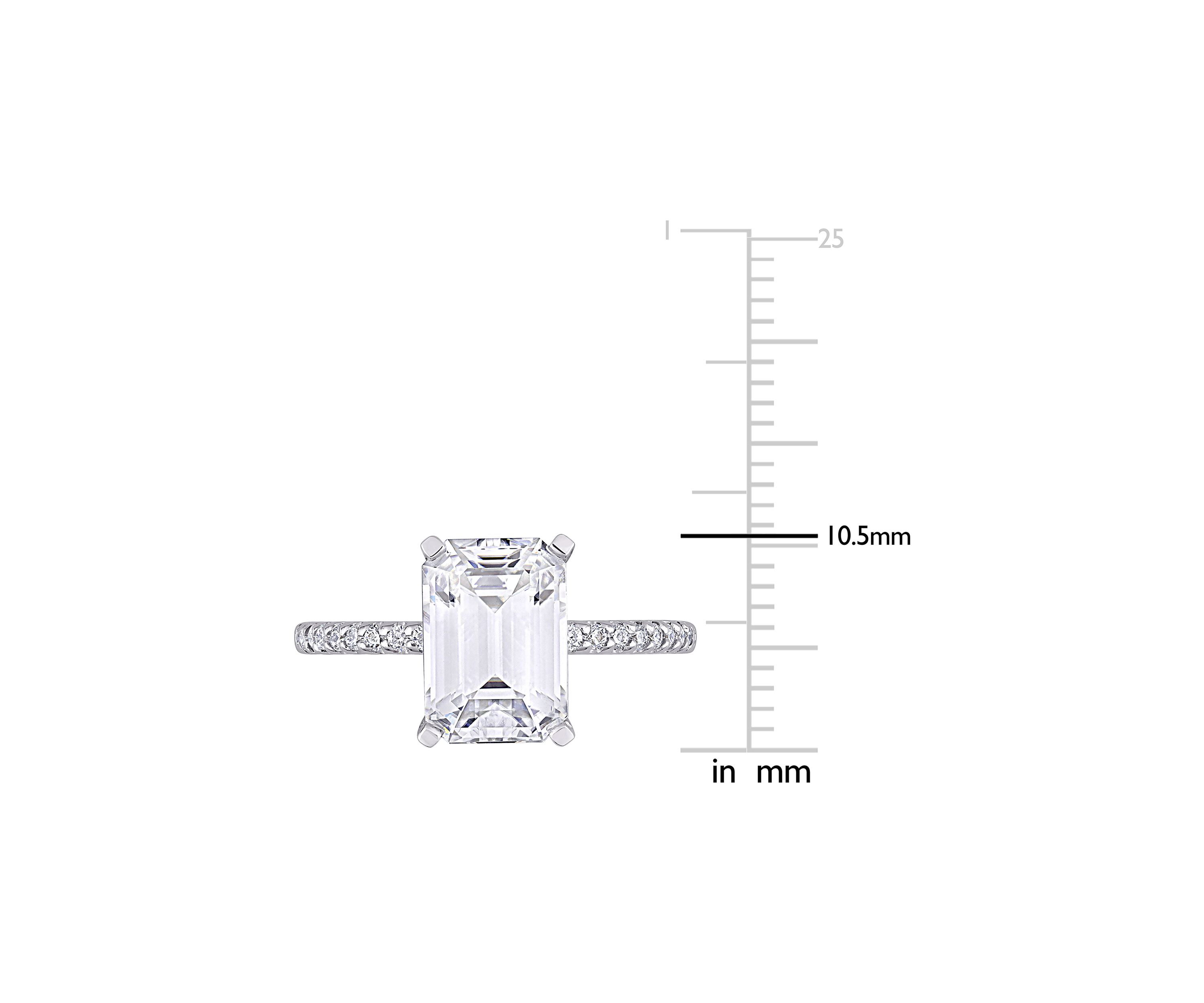 3.2 ct. t.w. Created Moissanite Emerald-Cut Engagement Ring in 10K White Gold