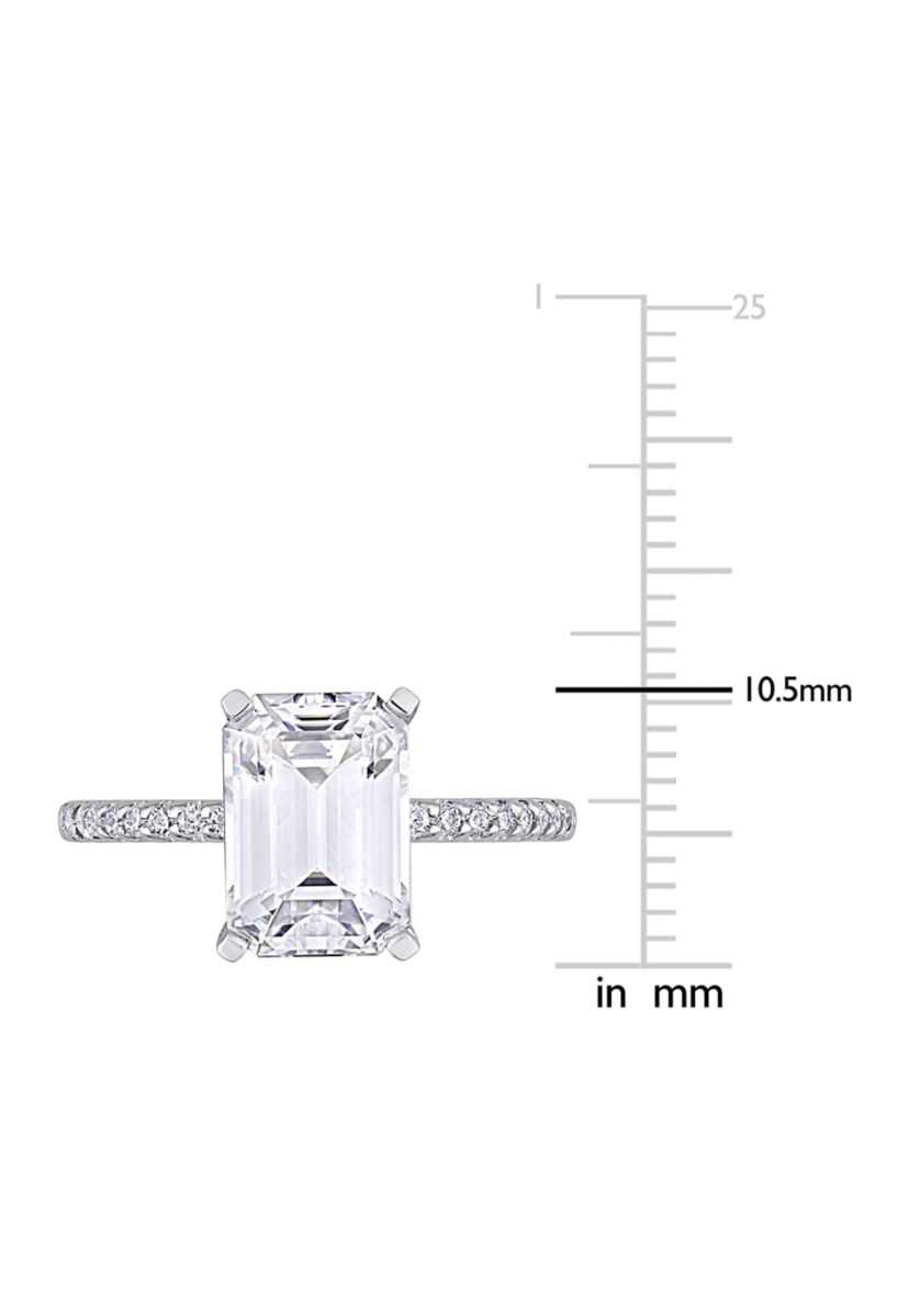 3.2 ct. t.w. Created Moissanite Emerald-Cut Engagement Ring in 10K White Gold