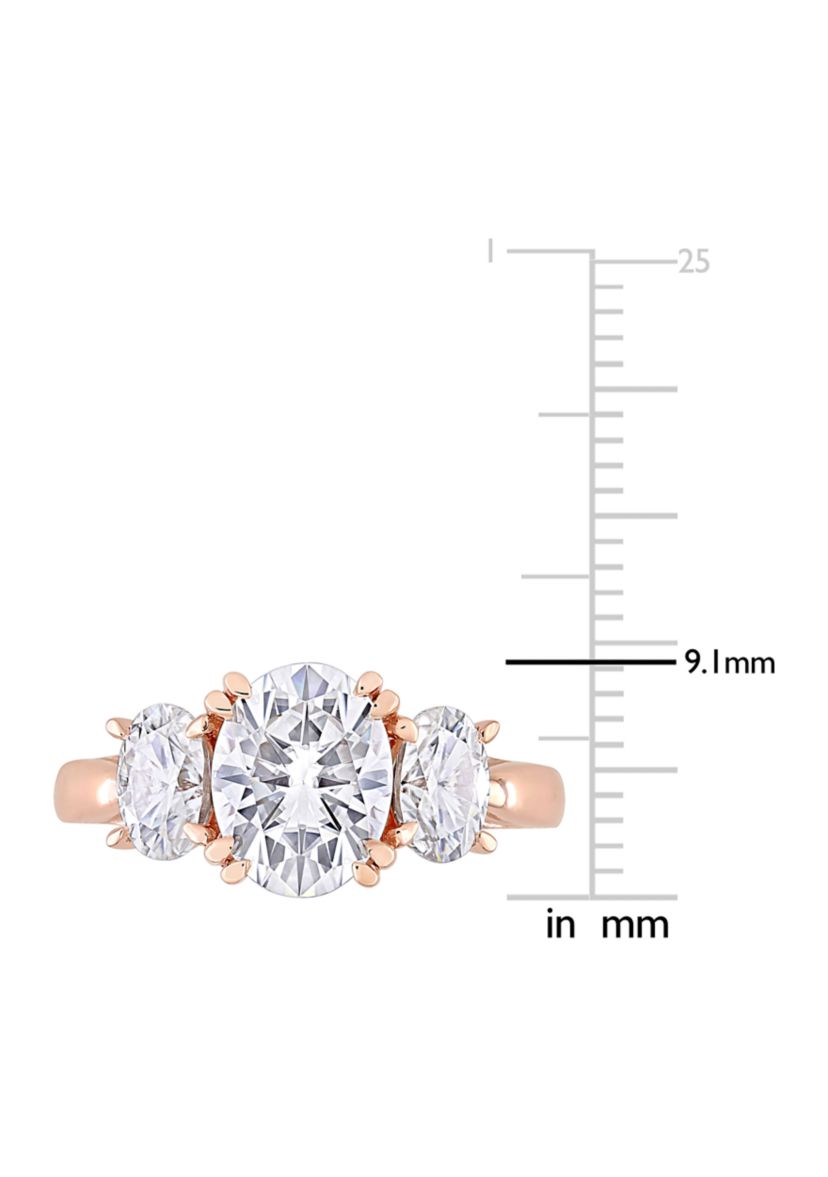 3 ct. t.w. Created Moissanite 3-Stone Engagement Ring in 10k Rose Gold