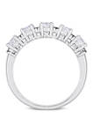 1.5 ct. t.w Created Moissanite and 1/6 ct. t.w. Black Diamond Anniversary Band in 10K White Gold