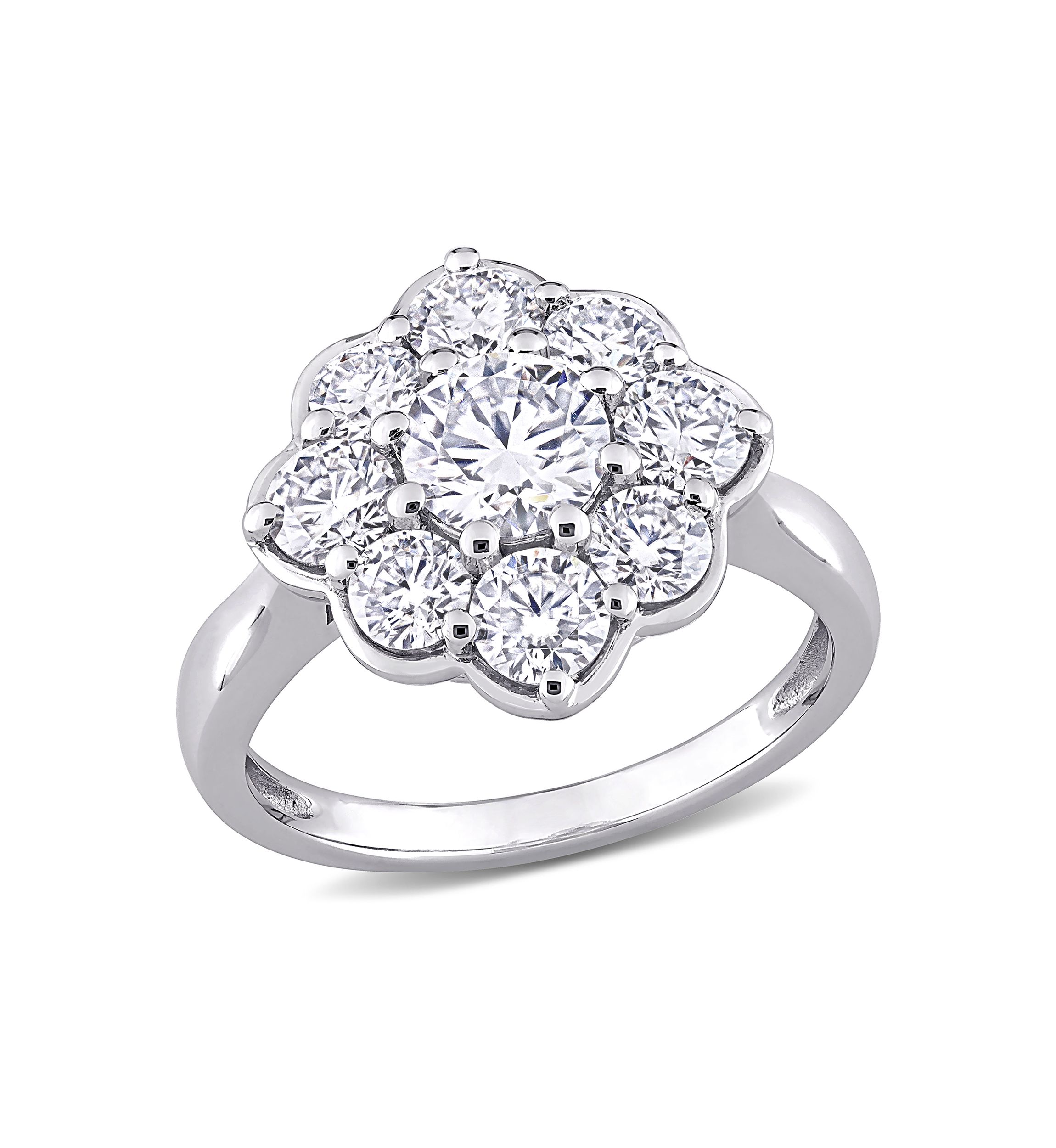 2.3 ct. t.w. Created Moissanite Flower Ring in 10K White Gold