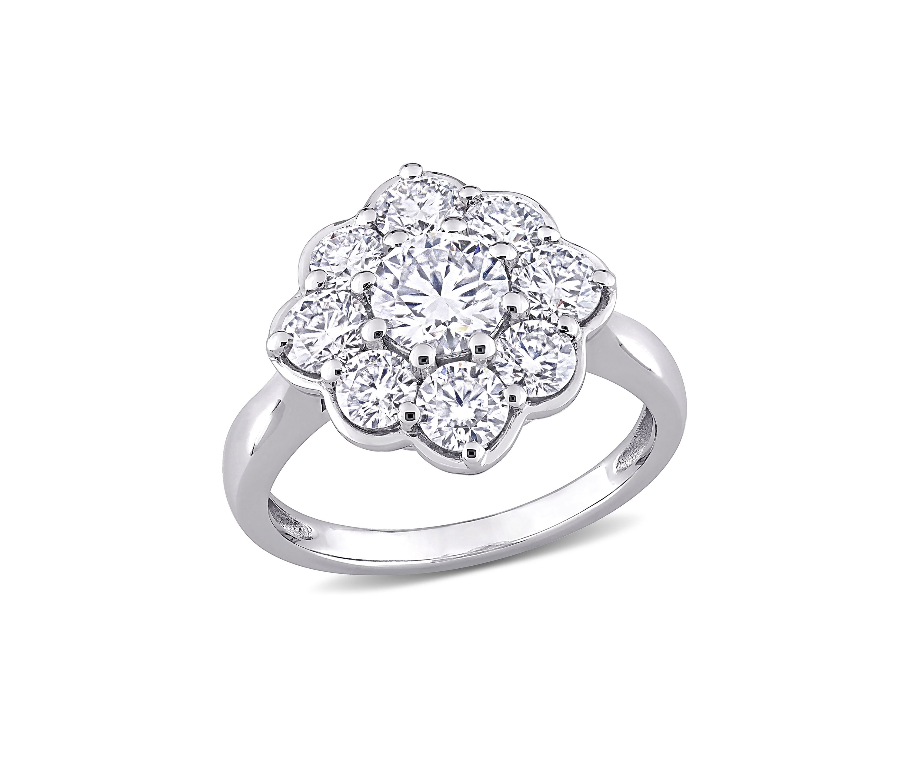 2.3 ct. t.w. Created Moissanite Flower Ring in 10K White Gold