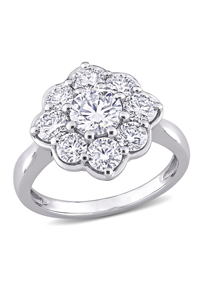 2.3 ct. t.w. Created Moissanite Flower Ring in 10K White Gold