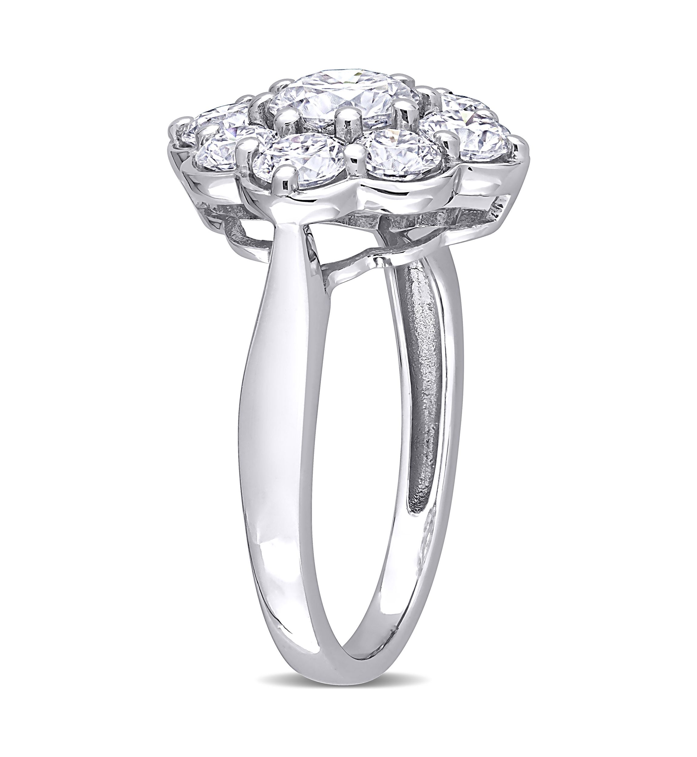 2.3 ct. t.w. Created Moissanite Flower Ring in 10K White Gold