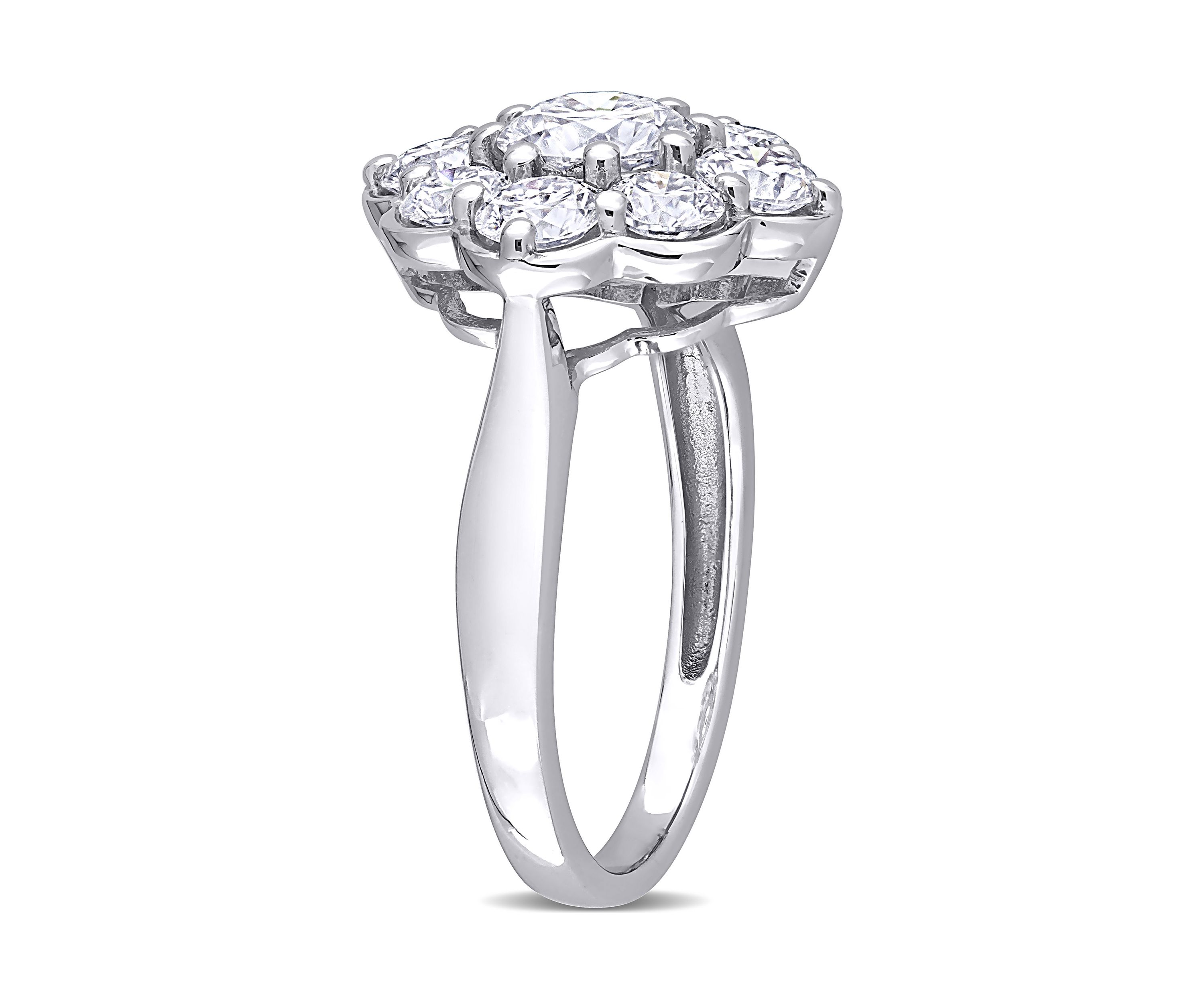 2.3 ct. t.w. Created Moissanite Flower Ring in 10K White Gold