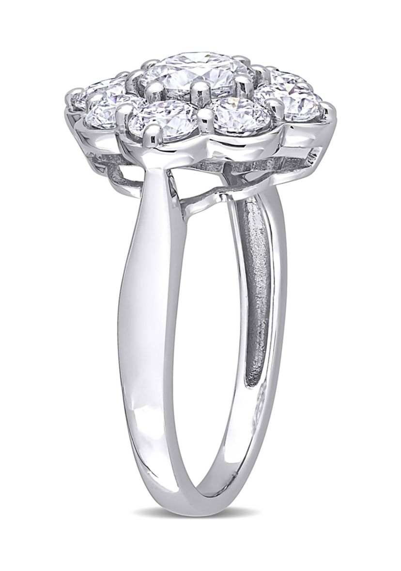2.3 ct. t.w. Created Moissanite Flower Ring in 10K White Gold