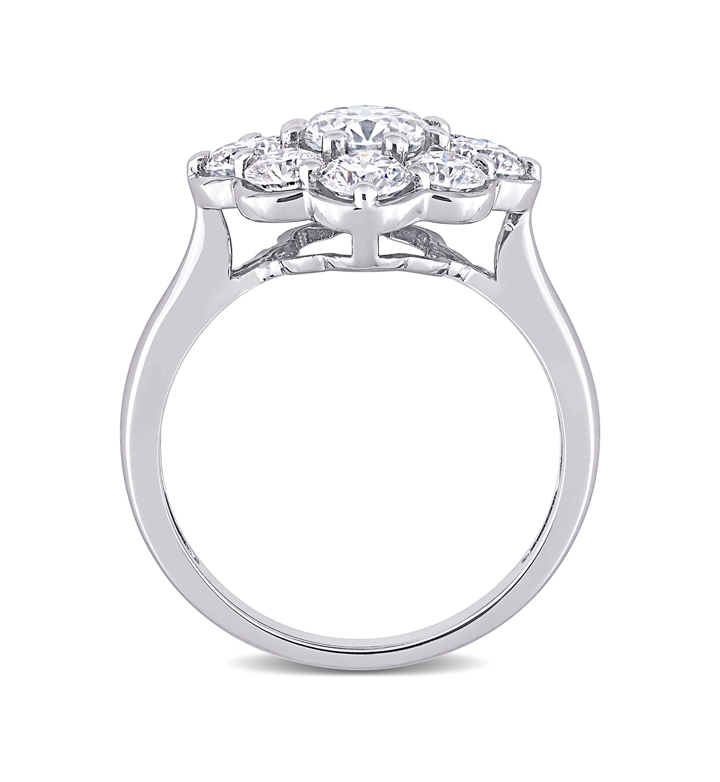 2.3 ct. t.w. Created Moissanite Flower Ring in 10K White Gold