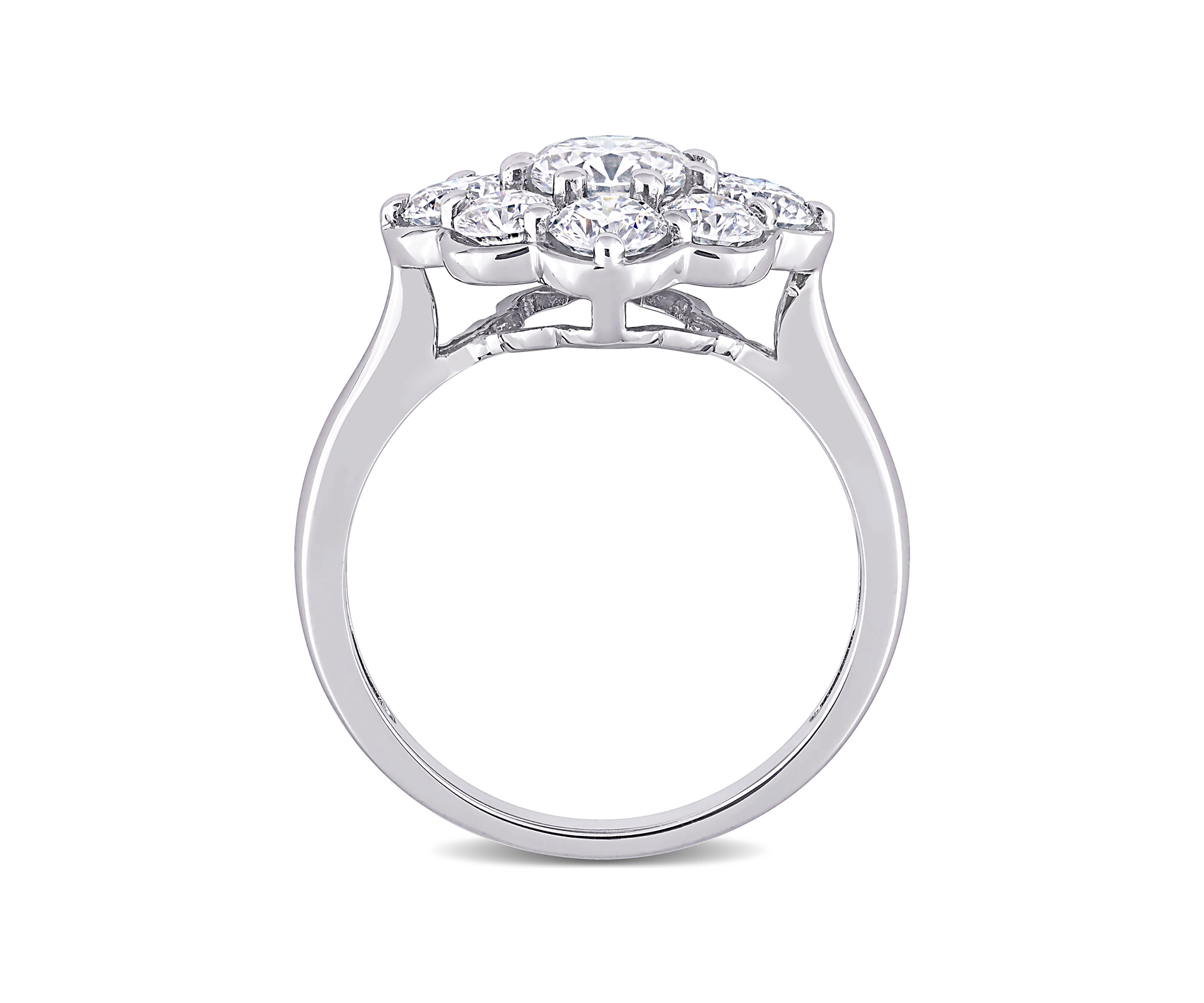 2.3 ct. t.w. Created Moissanite Flower Ring in 10K White Gold