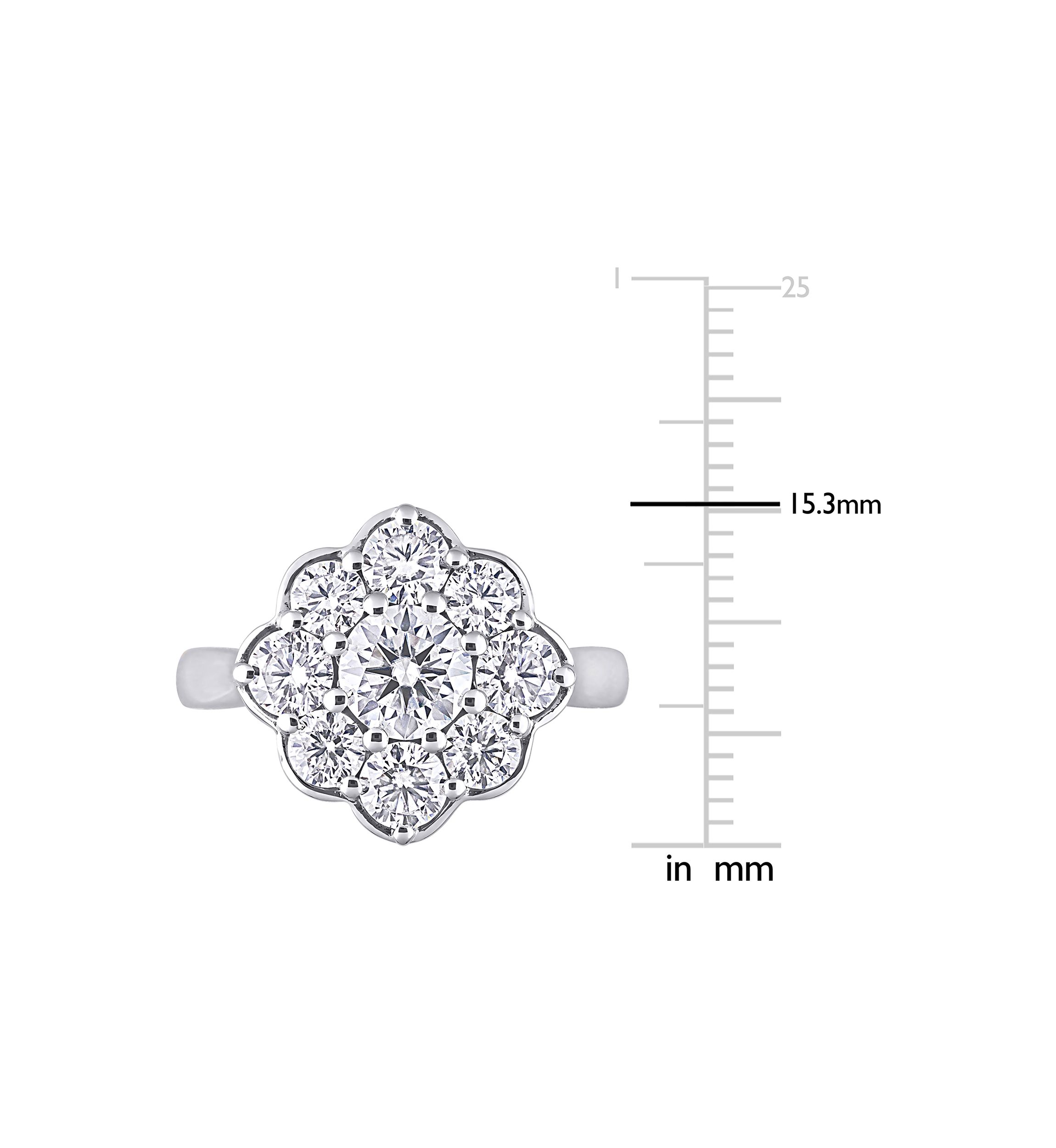2.3 ct. t.w. Created Moissanite Flower Ring in 10K White Gold