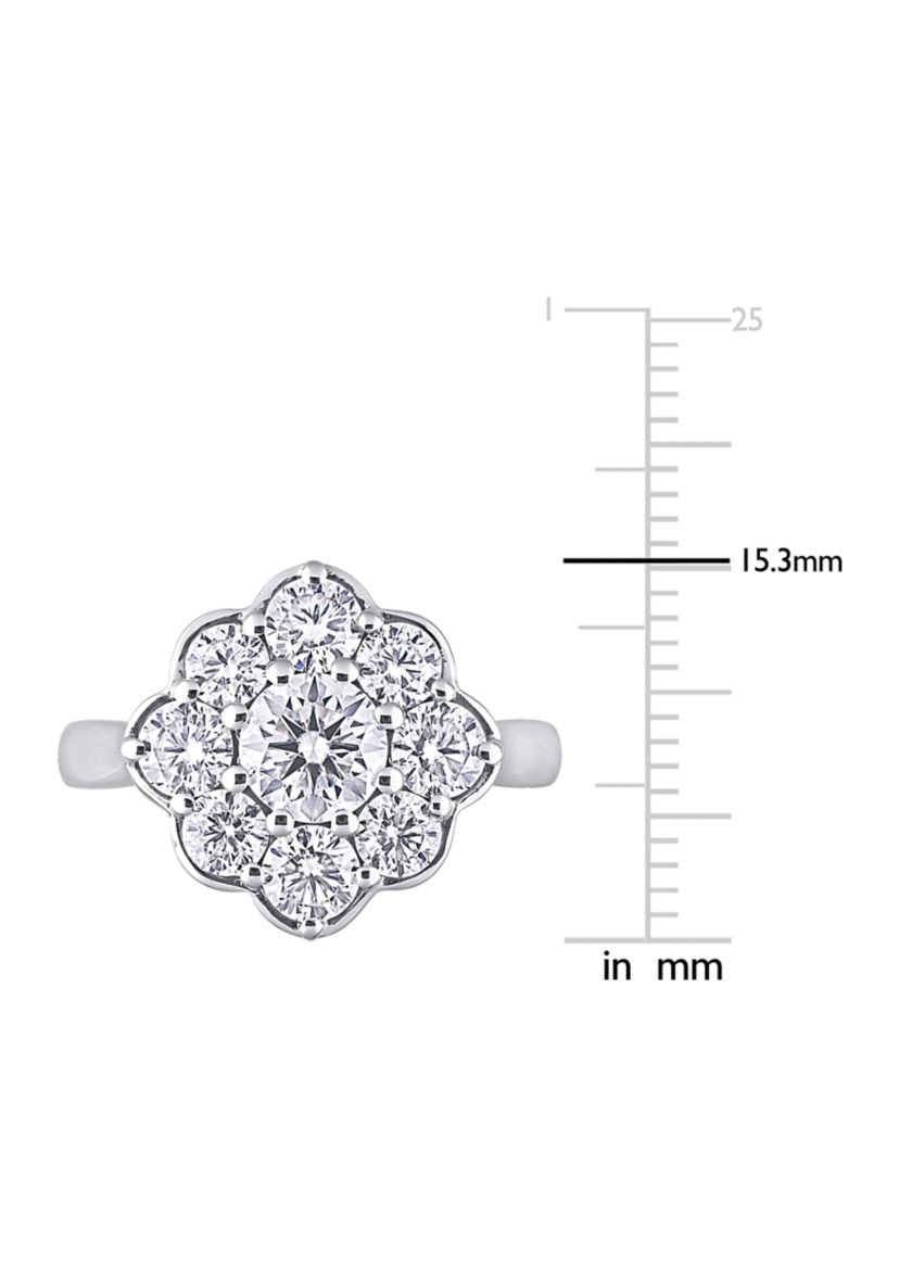 2.3 ct. t.w. Created Moissanite Flower Ring in 10K White Gold