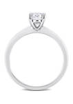 1 ct. t.w. Created Moissanite Oval Solitaire Ring in Sterling Silver