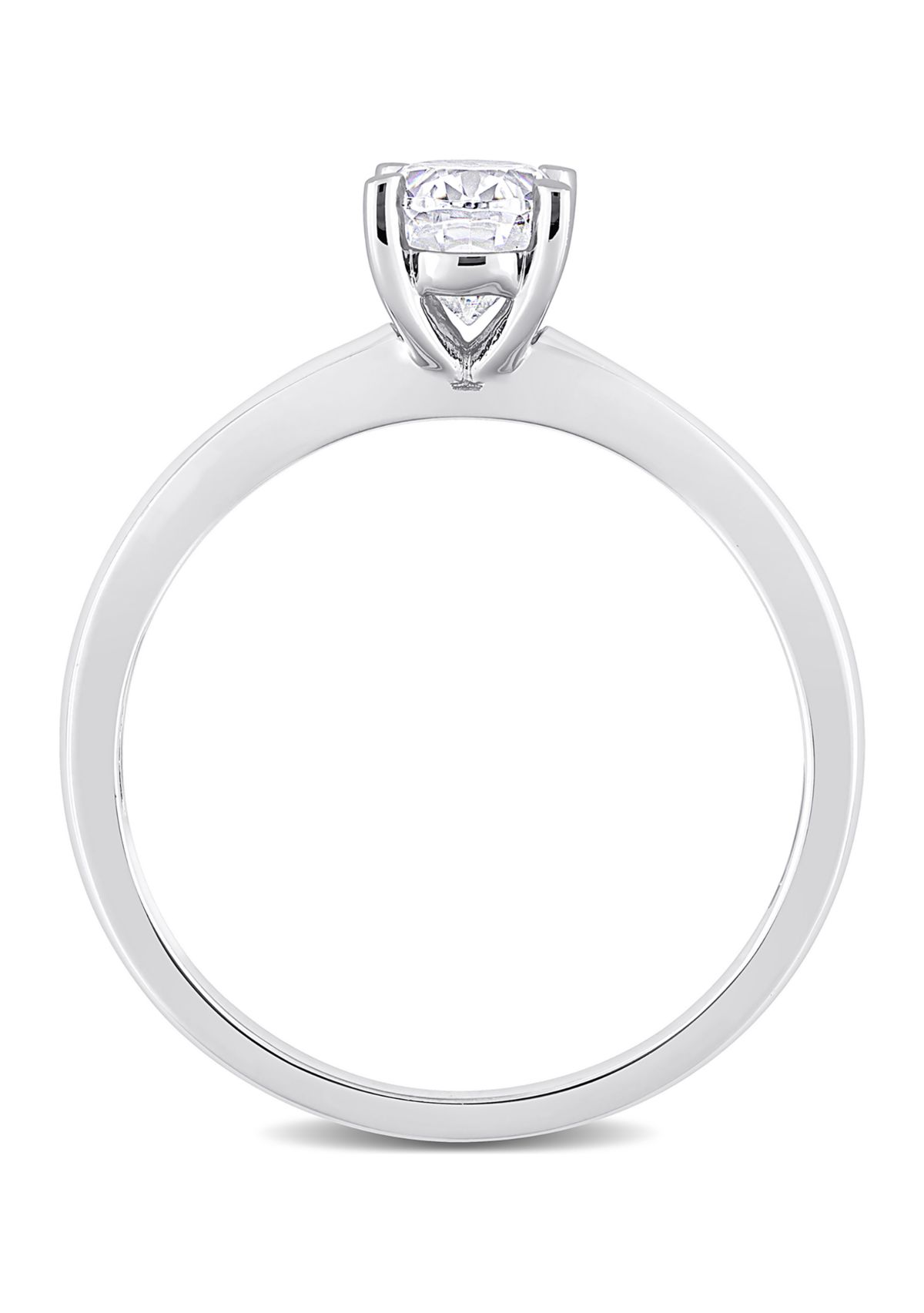 1 ct. t.w. Created Moissanite Oval Solitaire Ring in Sterling Silver