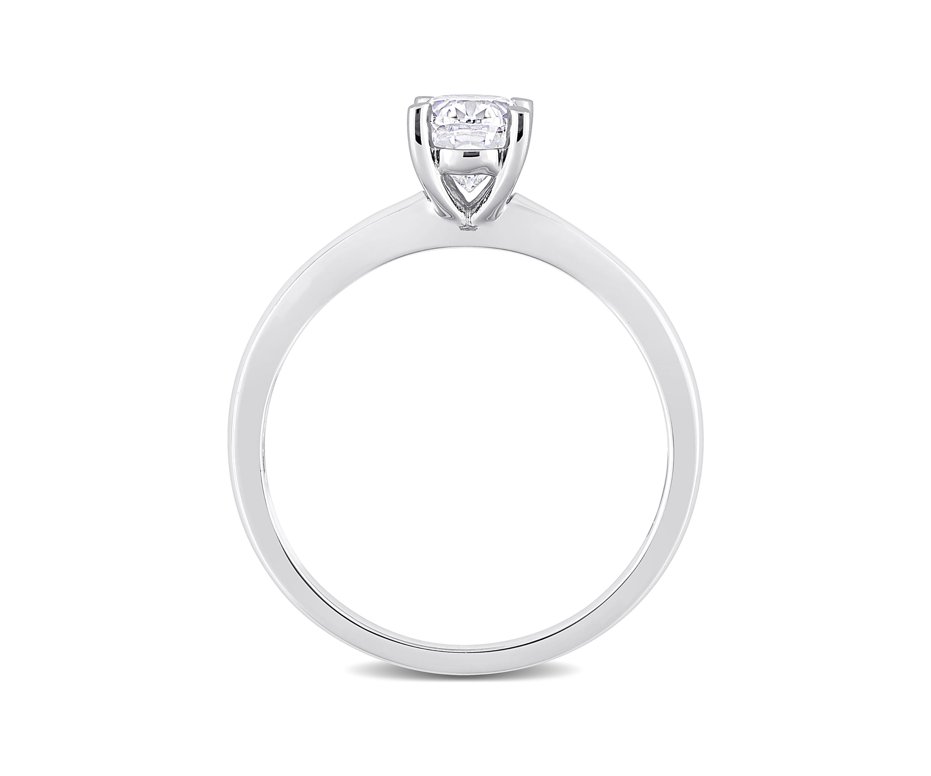 1 ct. t.w. Created Moissanite Oval Solitaire Ring in Sterling Silver