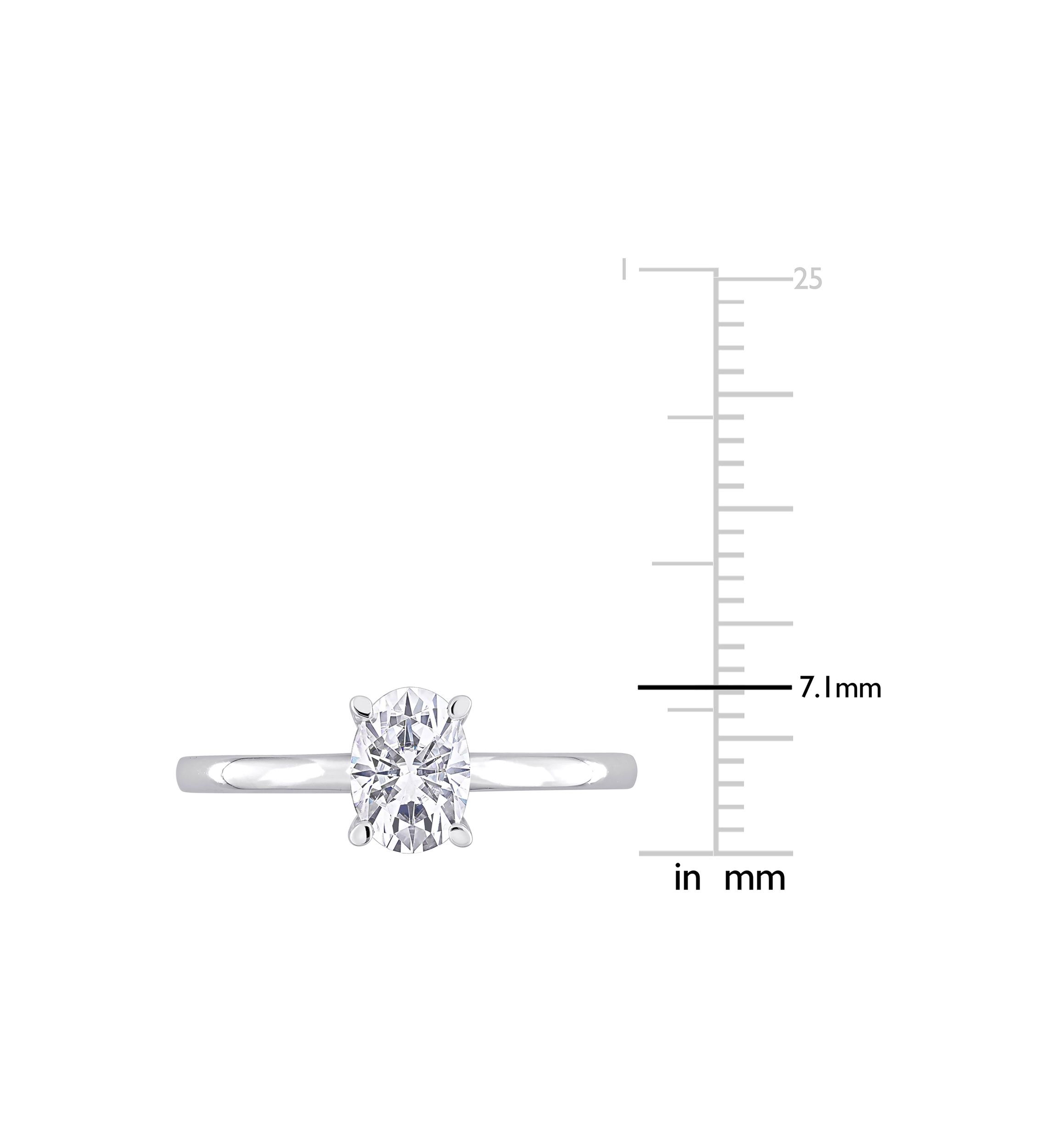1 ct. t.w. Created Moissanite Oval Solitaire Ring in Sterling Silver