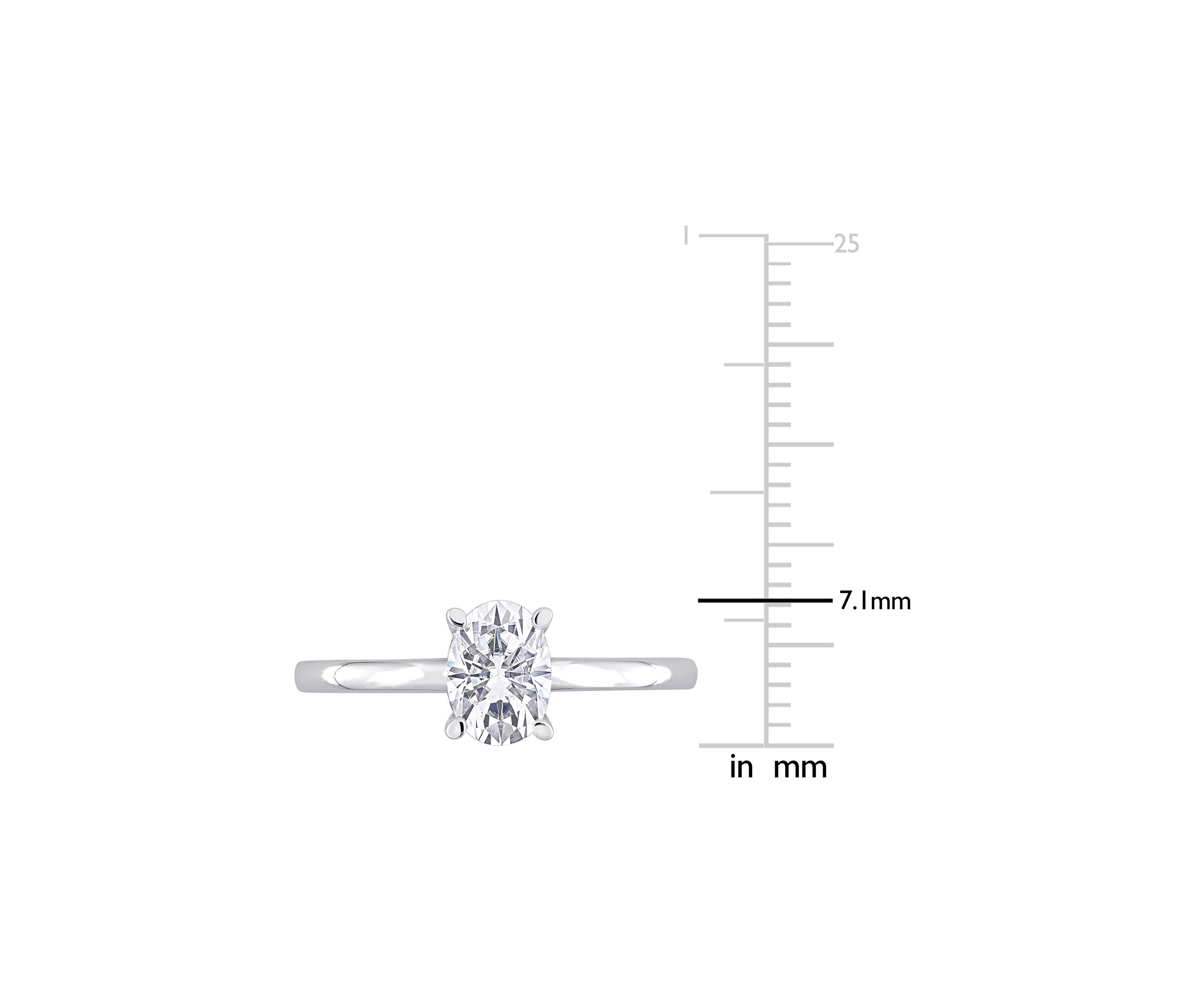 1 ct. t.w. Created Moissanite Oval Solitaire Ring in Sterling Silver