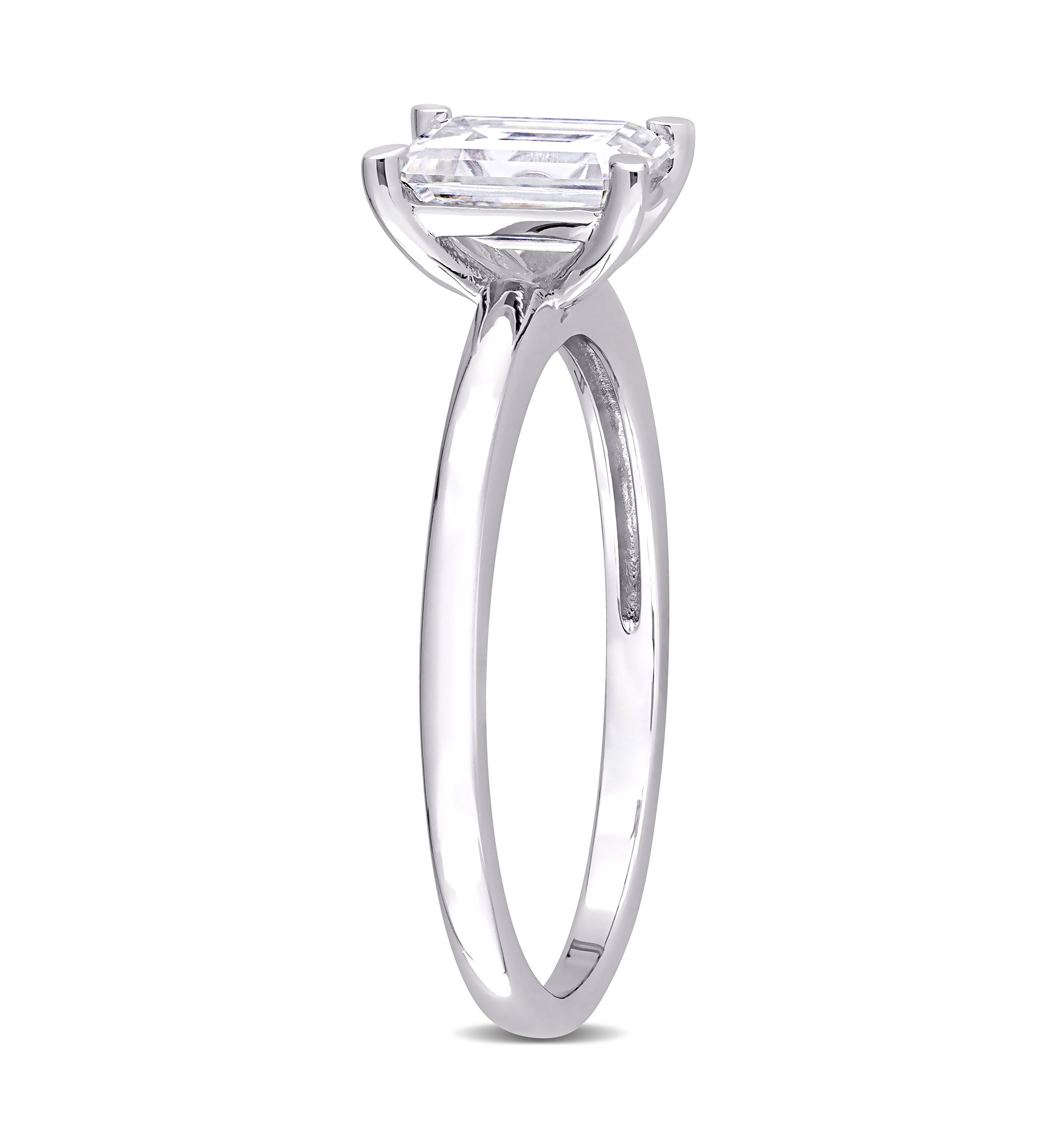 1 ct. t.w. Created Moissanite Emerald-Cut Solitaire Ring in Sterling Silver