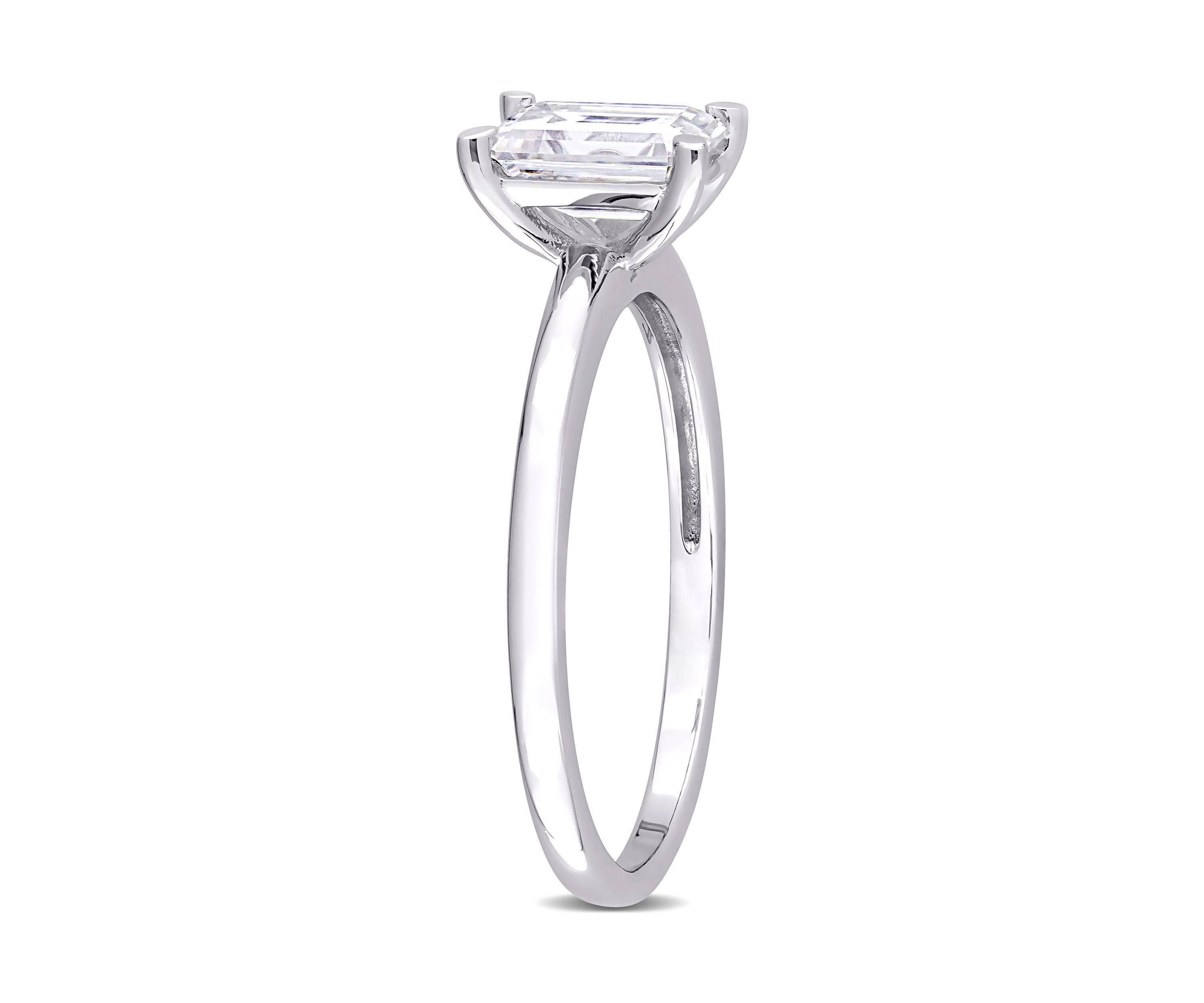 1 ct. t.w. Created Moissanite Emerald-Cut Solitaire Ring in Sterling Silver