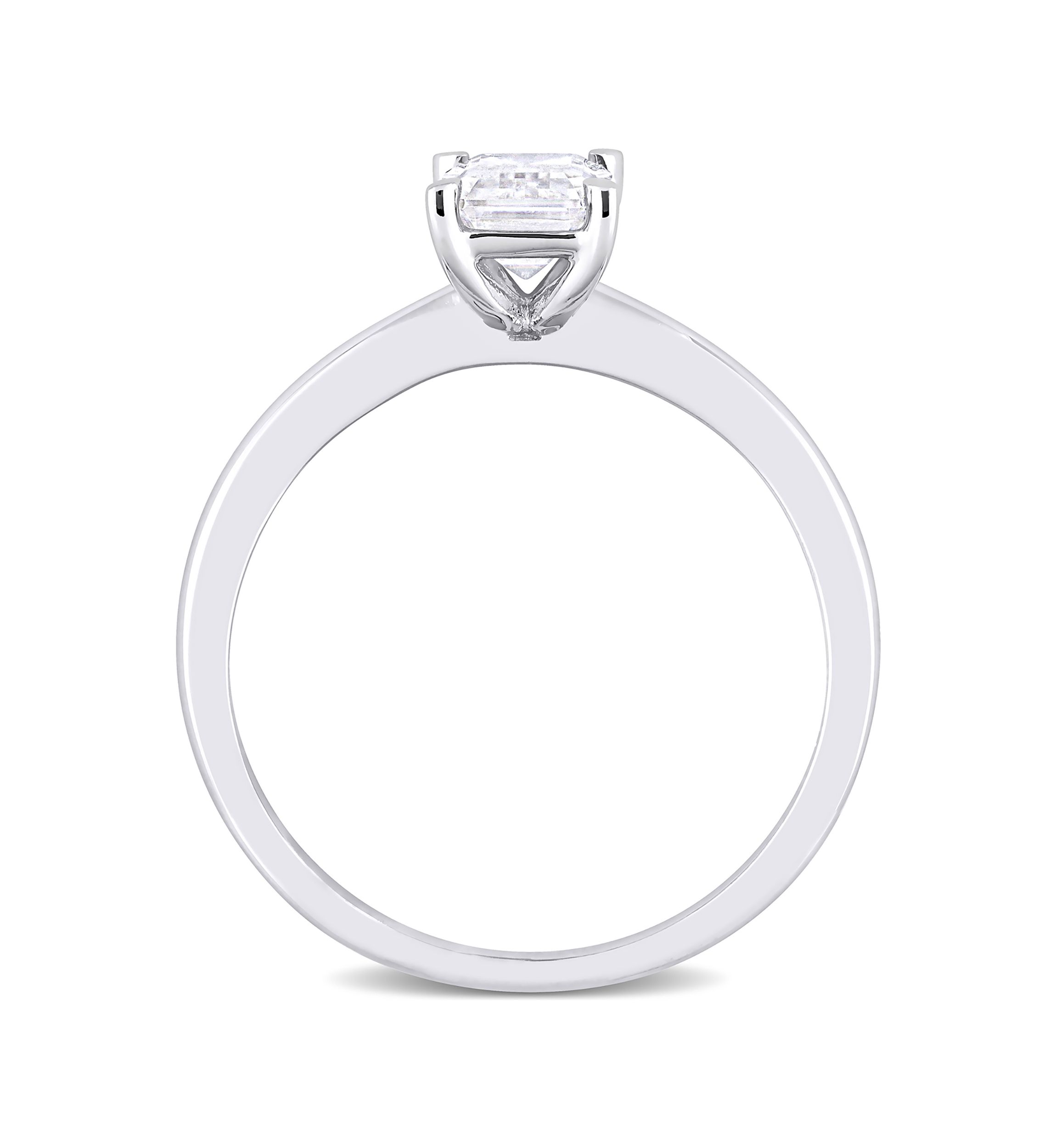1 ct. t.w. Created Moissanite Emerald-Cut Solitaire Ring in Sterling Silver