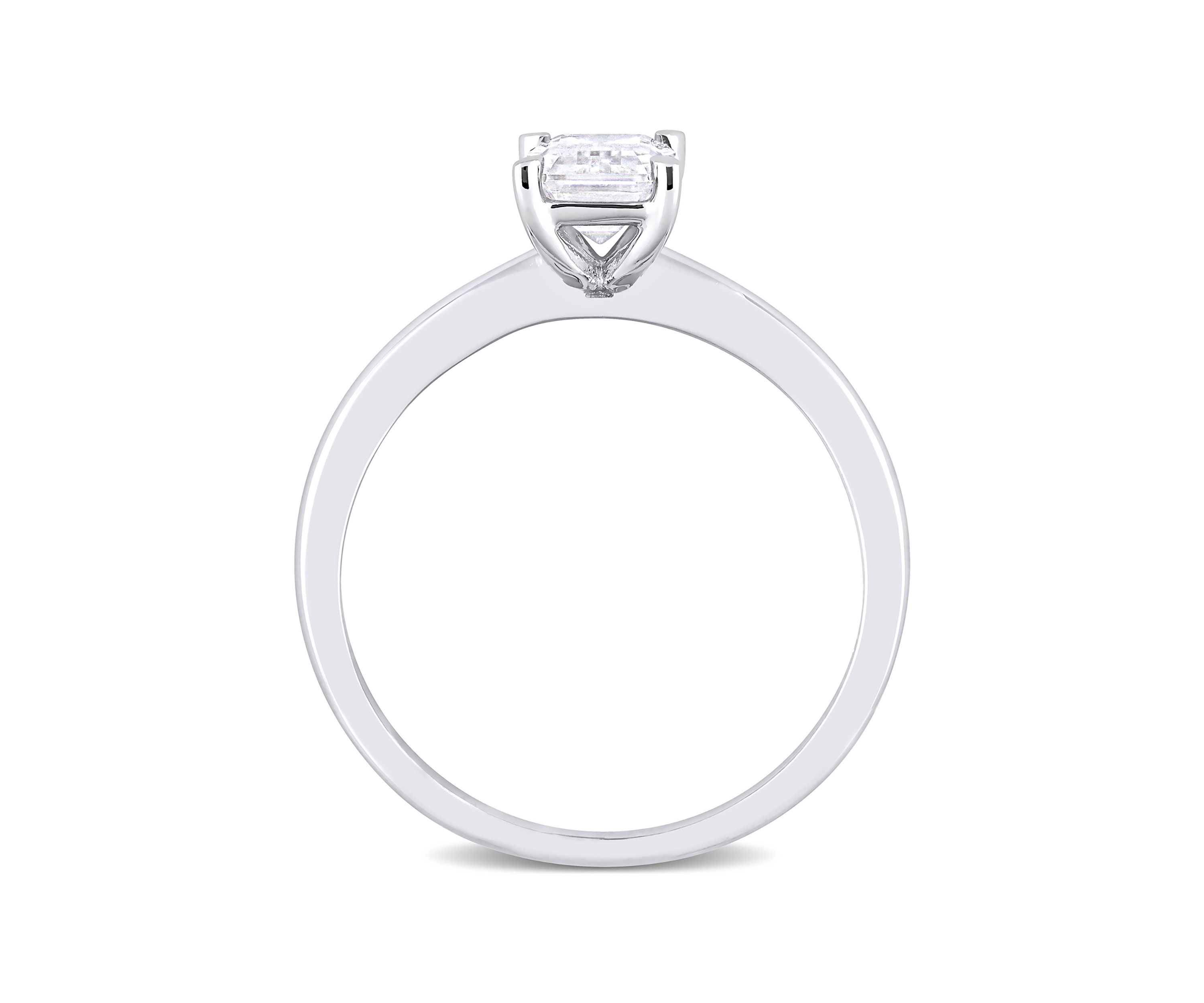 1 ct. t.w. Created Moissanite Emerald-Cut Solitaire Ring in Sterling Silver