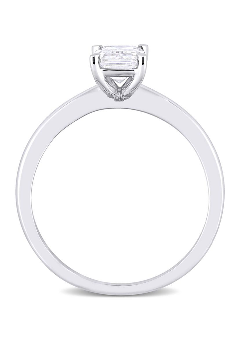 1 ct. t.w. Created Moissanite Emerald-Cut Solitaire Ring in Sterling Silver