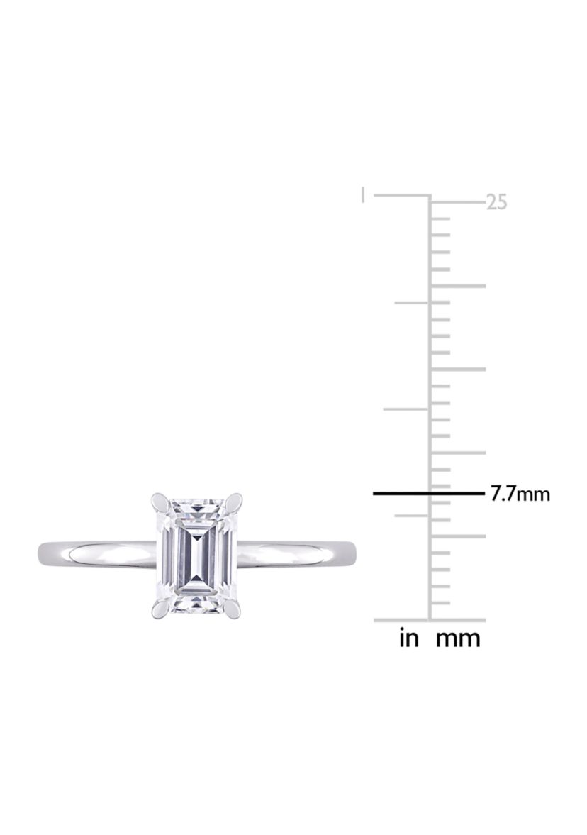1 ct. t.w. Created Moissanite Emerald-Cut Solitaire Ring in Sterling Silver